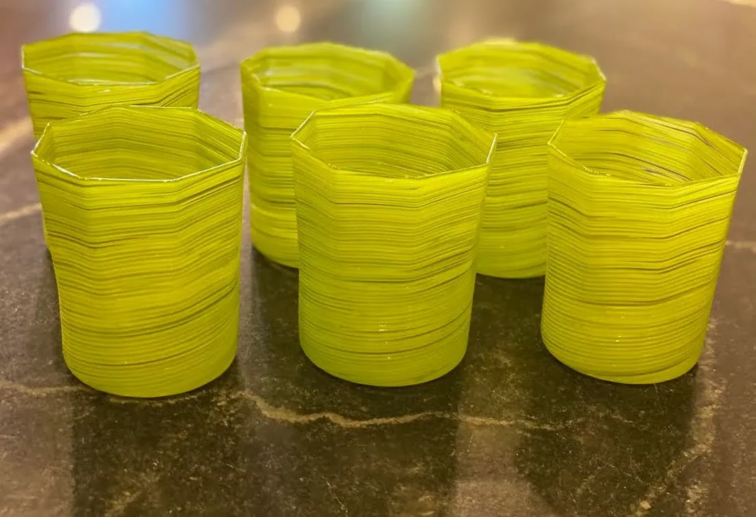 Handmade Citrus Green Double Old Fashioned Glasses - Set of 6 - 2