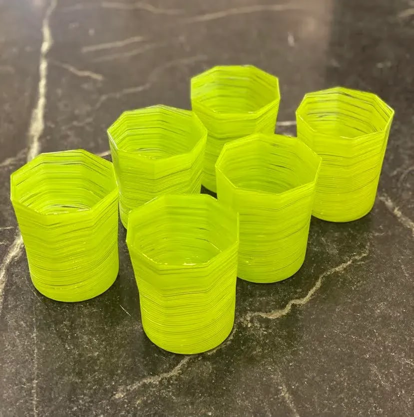 Handmade Citrus Green Double Old Fashioned Glasses - Set of 6 - 3
