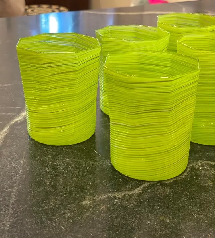Handmade Citrus Green Double Old Fashioned Glasses - Set of 6 - 4