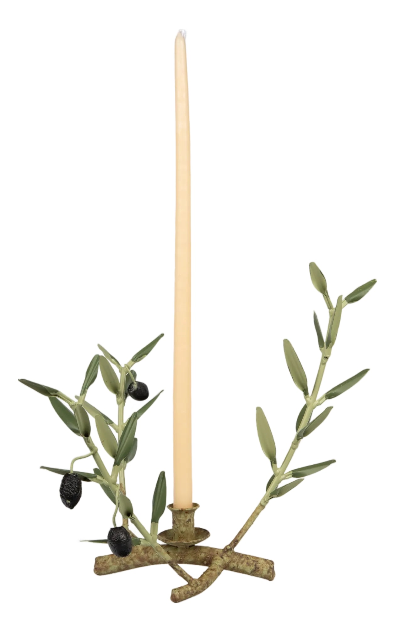Handmade Olive Branch Candle Holder from Provence: Crafted with meticulous attention to detail, this Olive Branch Candle Holder is a testament to the exquisite artisanship of Provence, France. Each piece, handmade, embodies the serene beauty of the