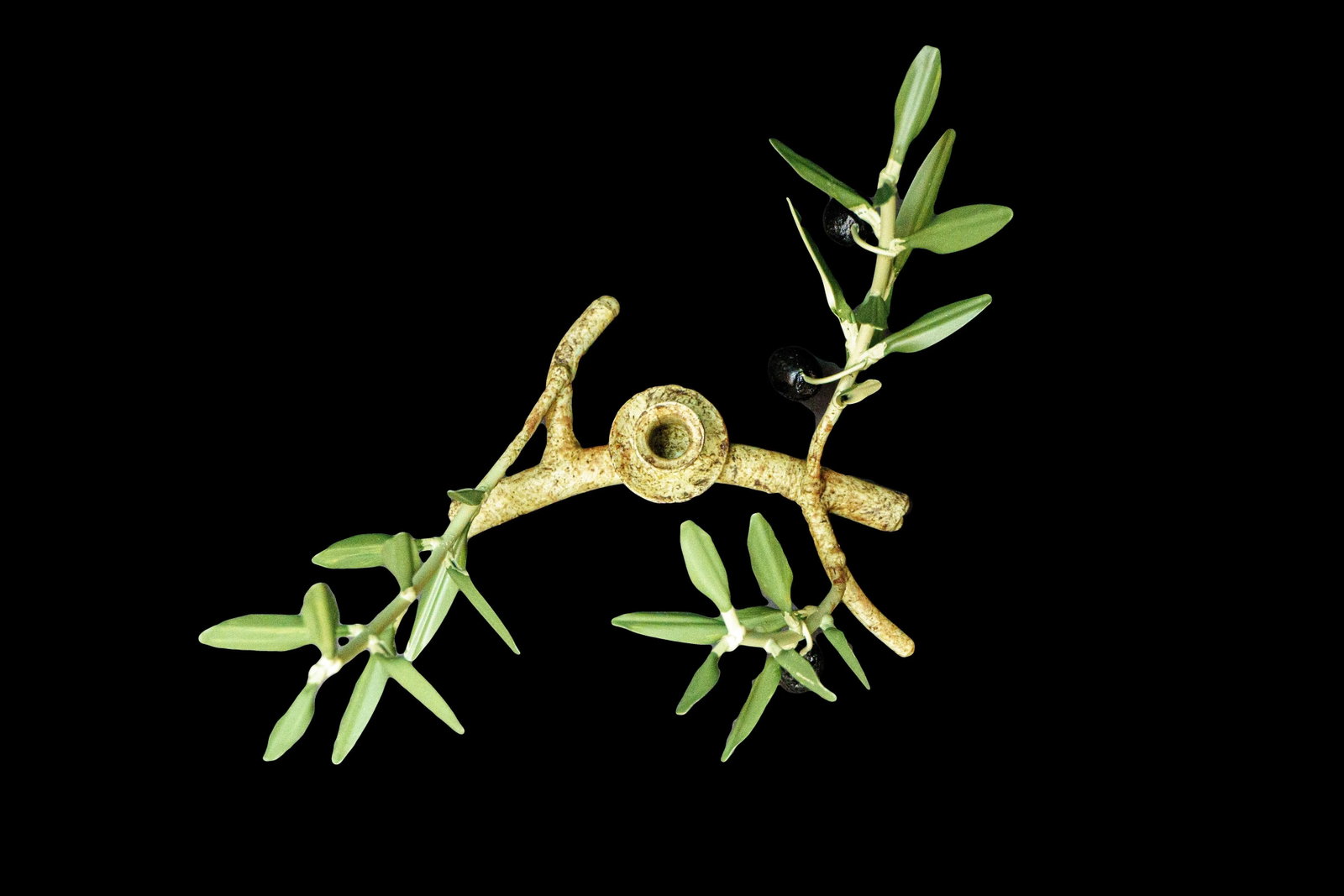 Handmade Olive Branch Candle Holder from Provence - 3