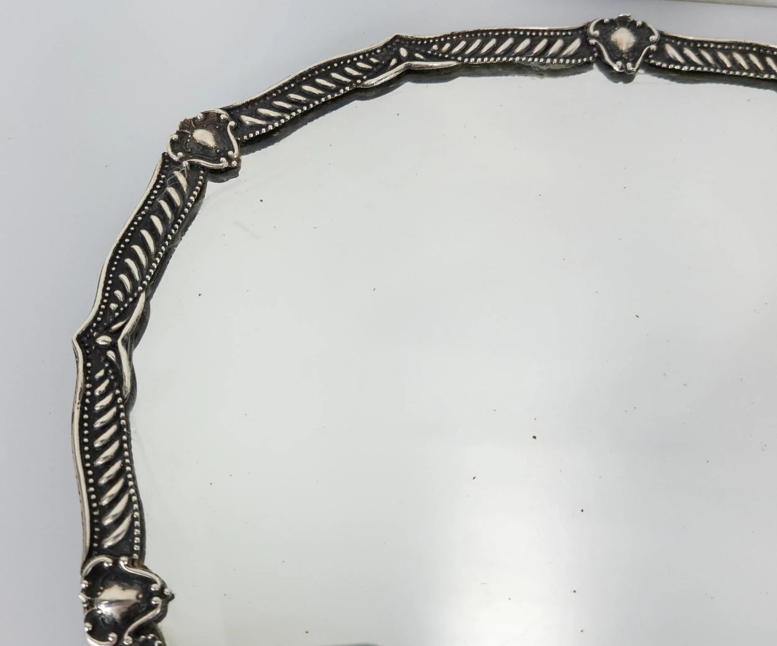 Portuguese Baroque Revival .833 Silver Framed Table Mirror - 2