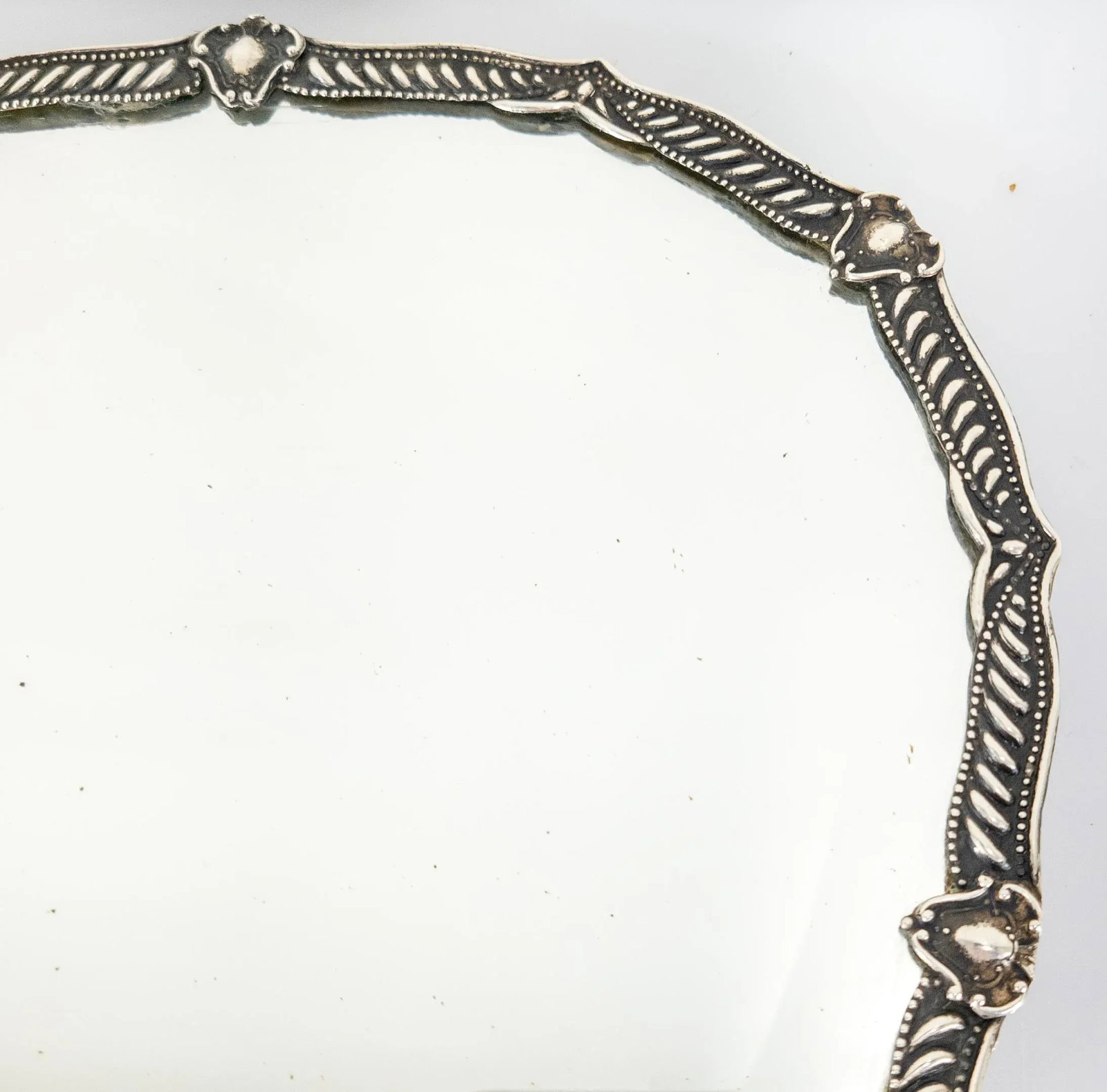 Portuguese Baroque Revival .833 Silver Framed Table Mirror - 3