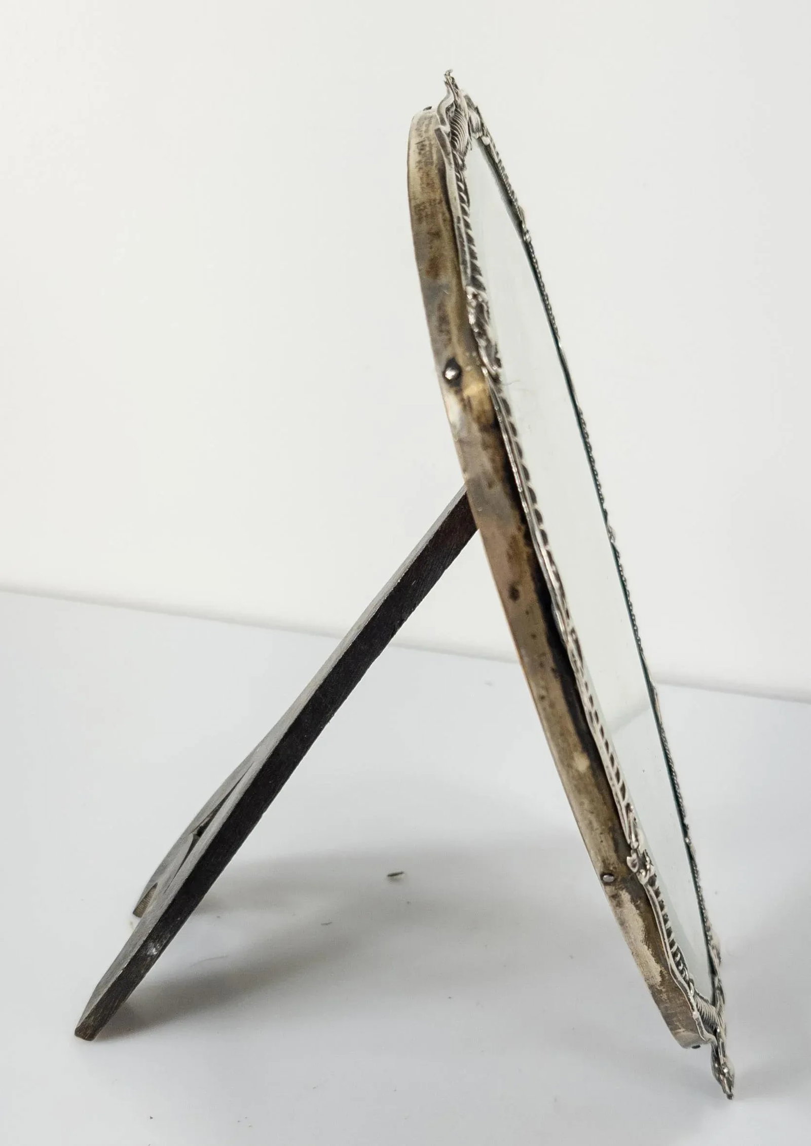 Portuguese Baroque Revival .833 Silver Framed Table Mirror - 6