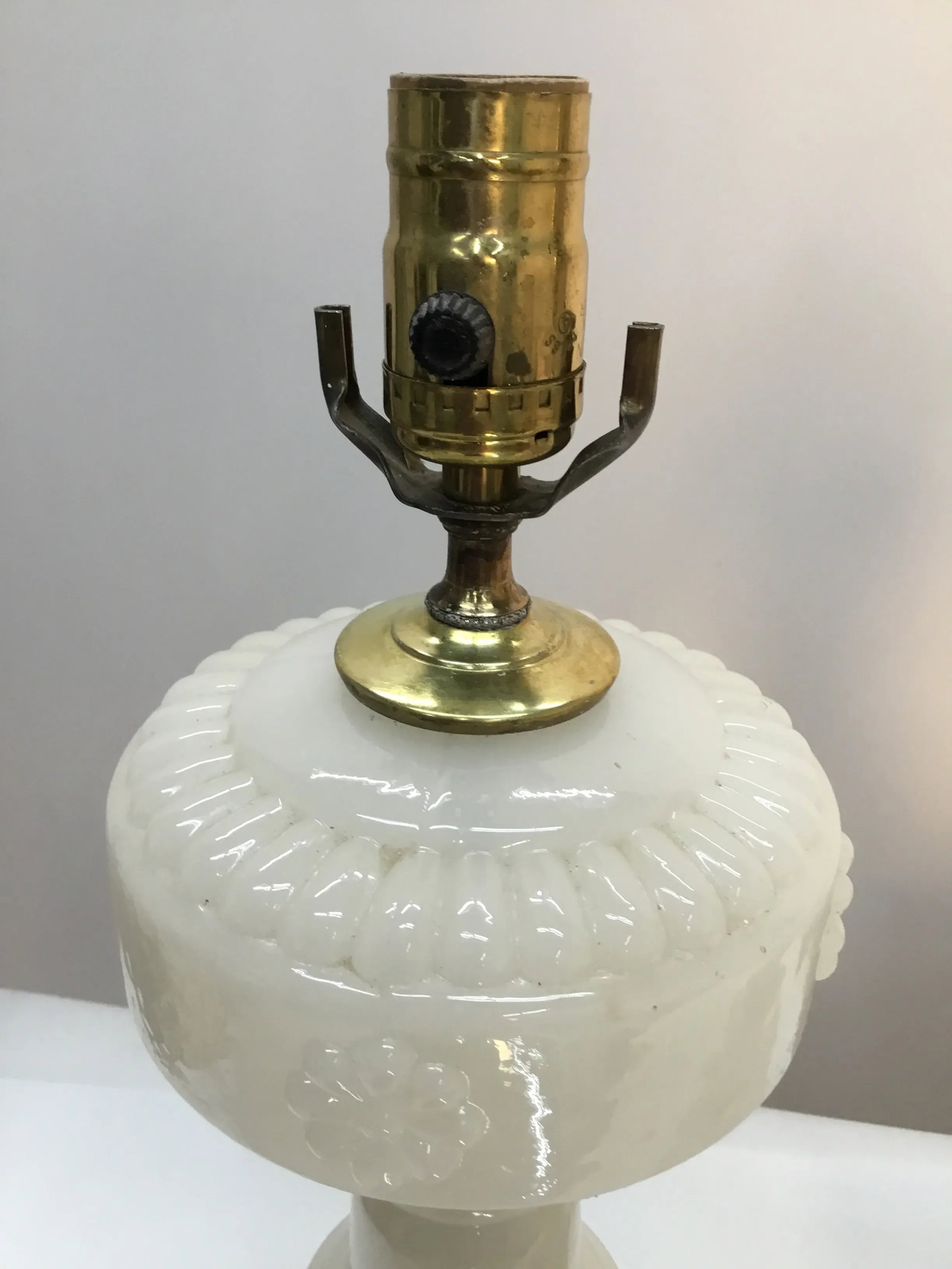 Vintage Opaline Glass Lamps - a Pair - 7