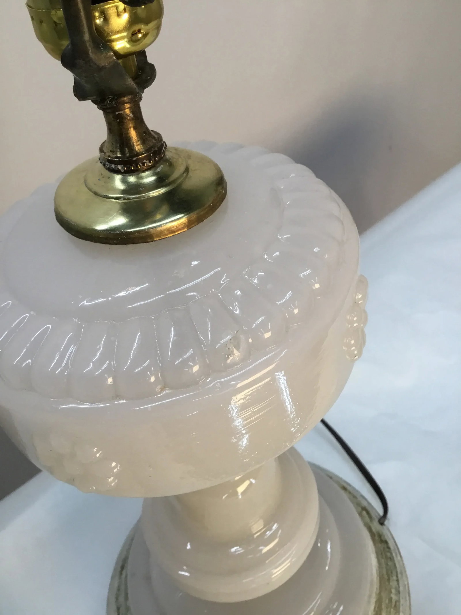 Vintage Opaline Glass Lamps - a Pair - 9