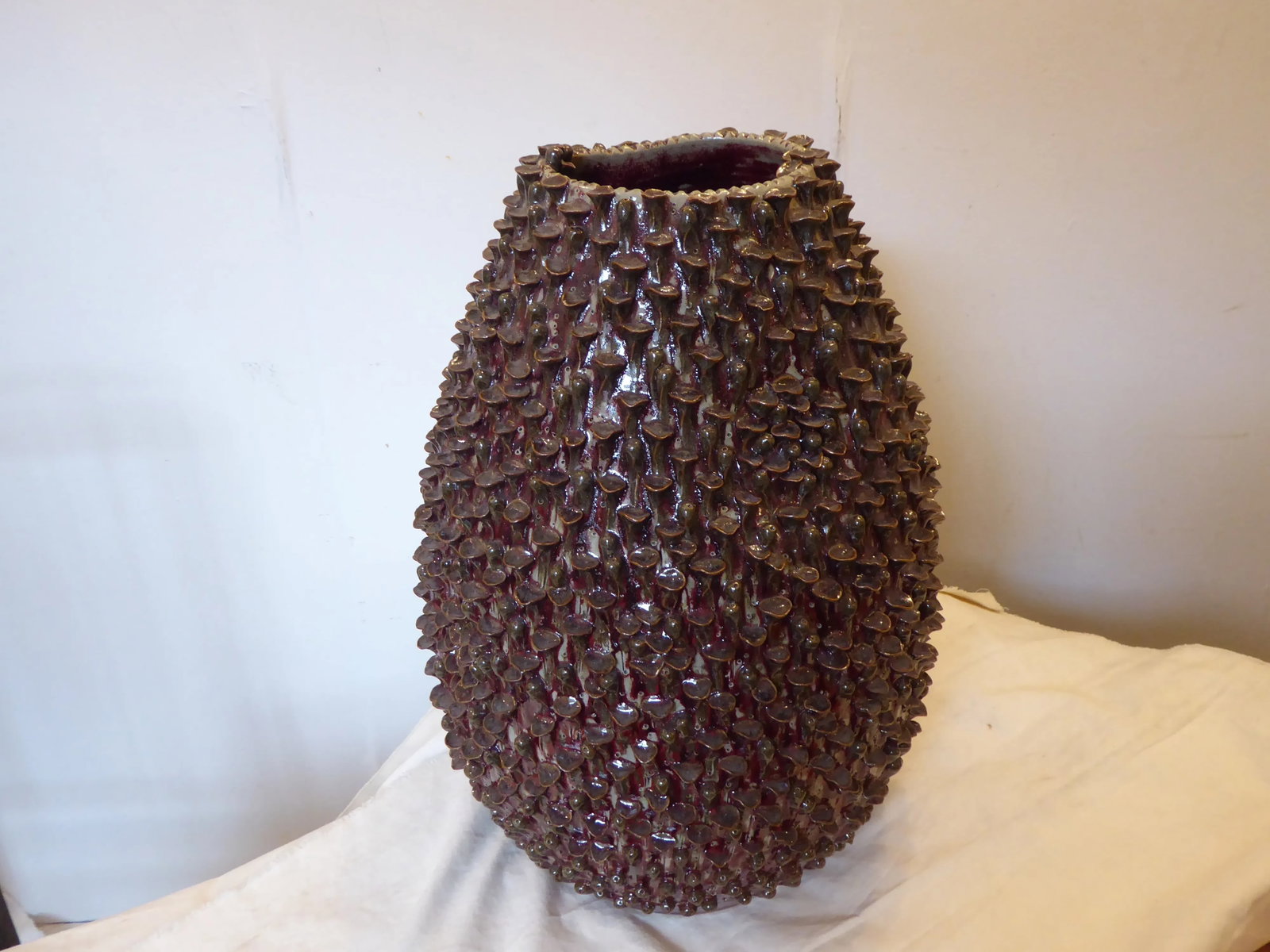 Vintage Large Sculptured Ceramic Vase - 2