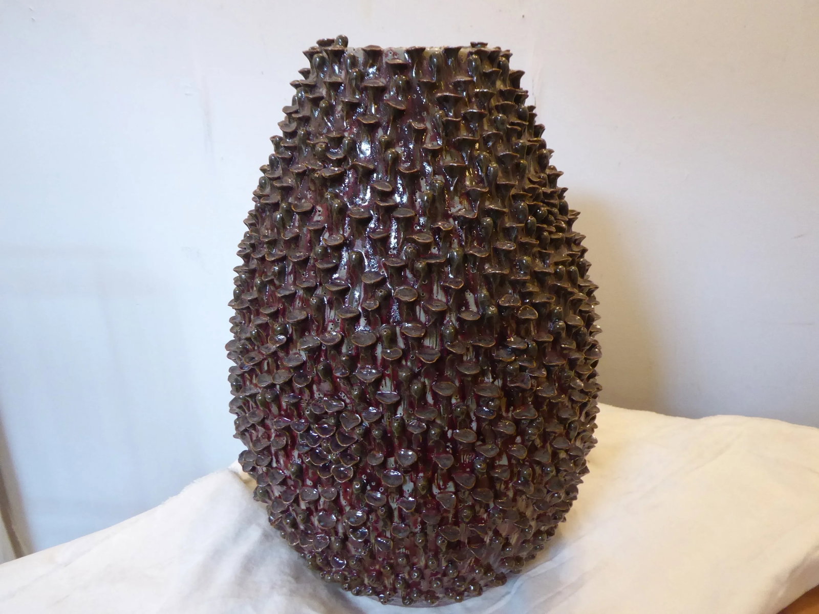 Vintage Large Sculptured Ceramic Vase - 5