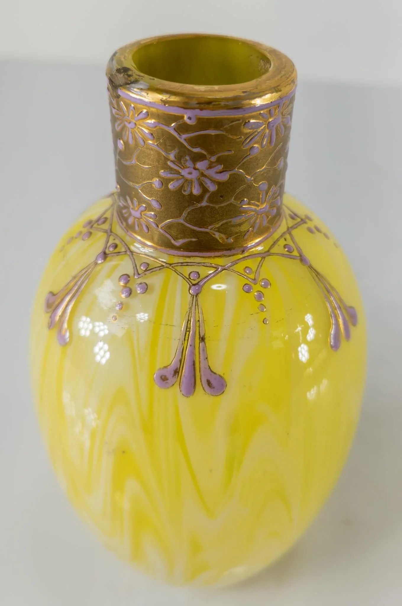 Art Nouveau Enameled Glass Moser-Style Vase - 4