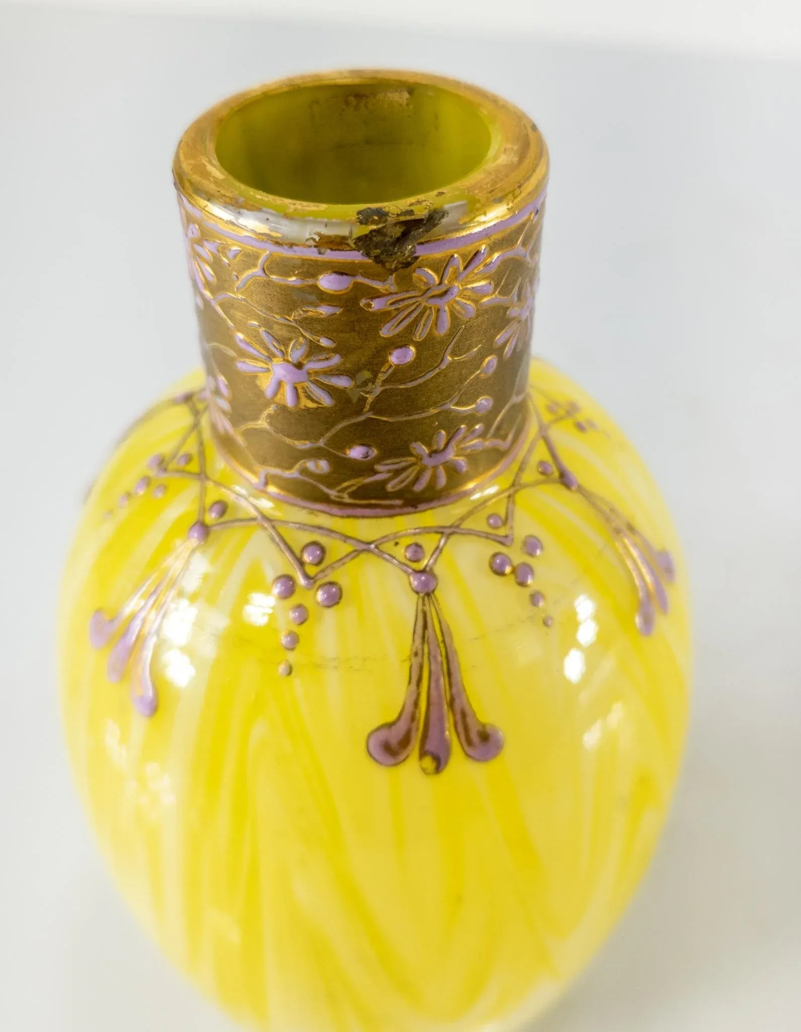 Art Nouveau Enameled Glass Moser-Style Vase - 5