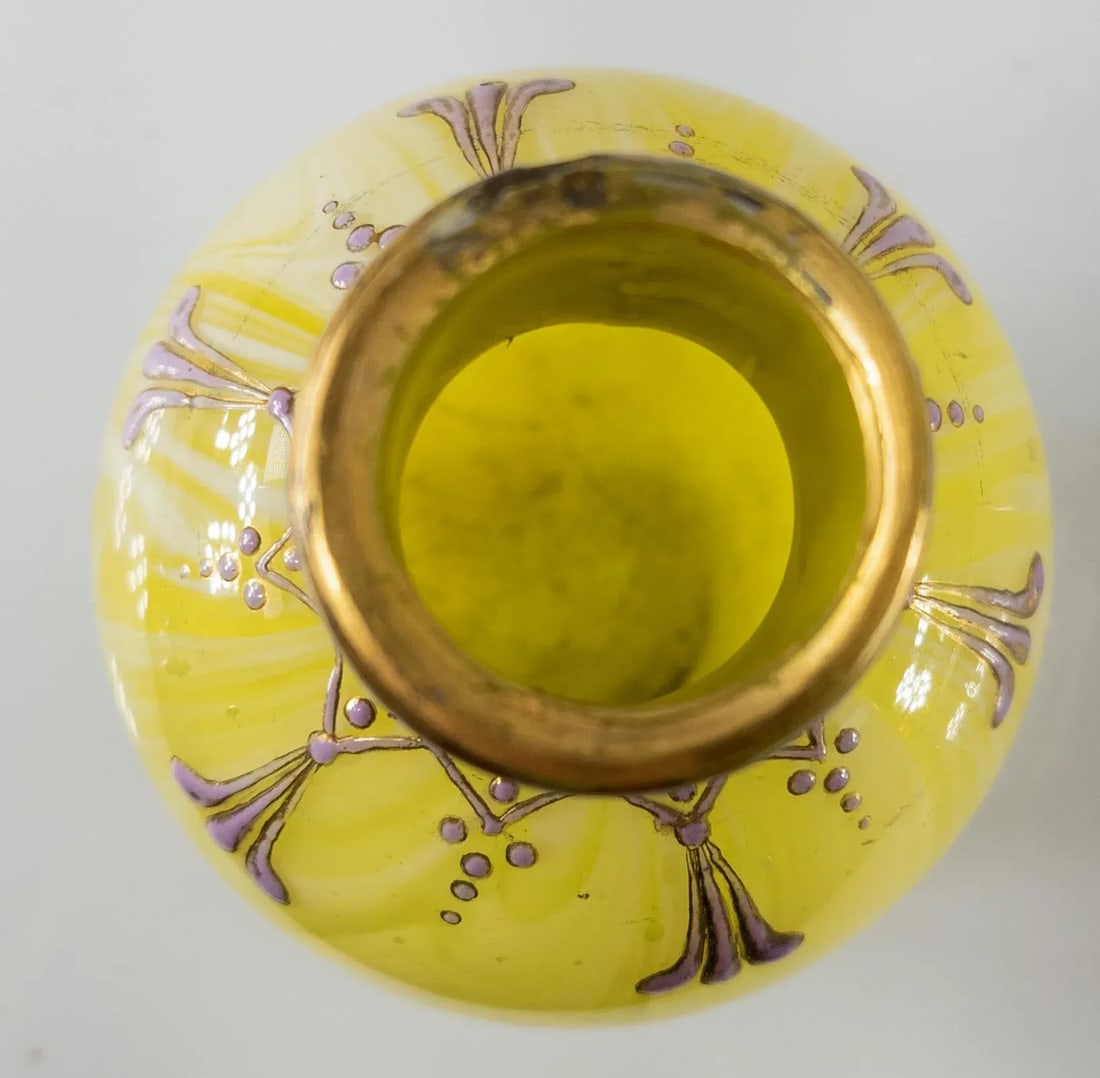 Art Nouveau Enameled Glass Moser-Style Vase - 8