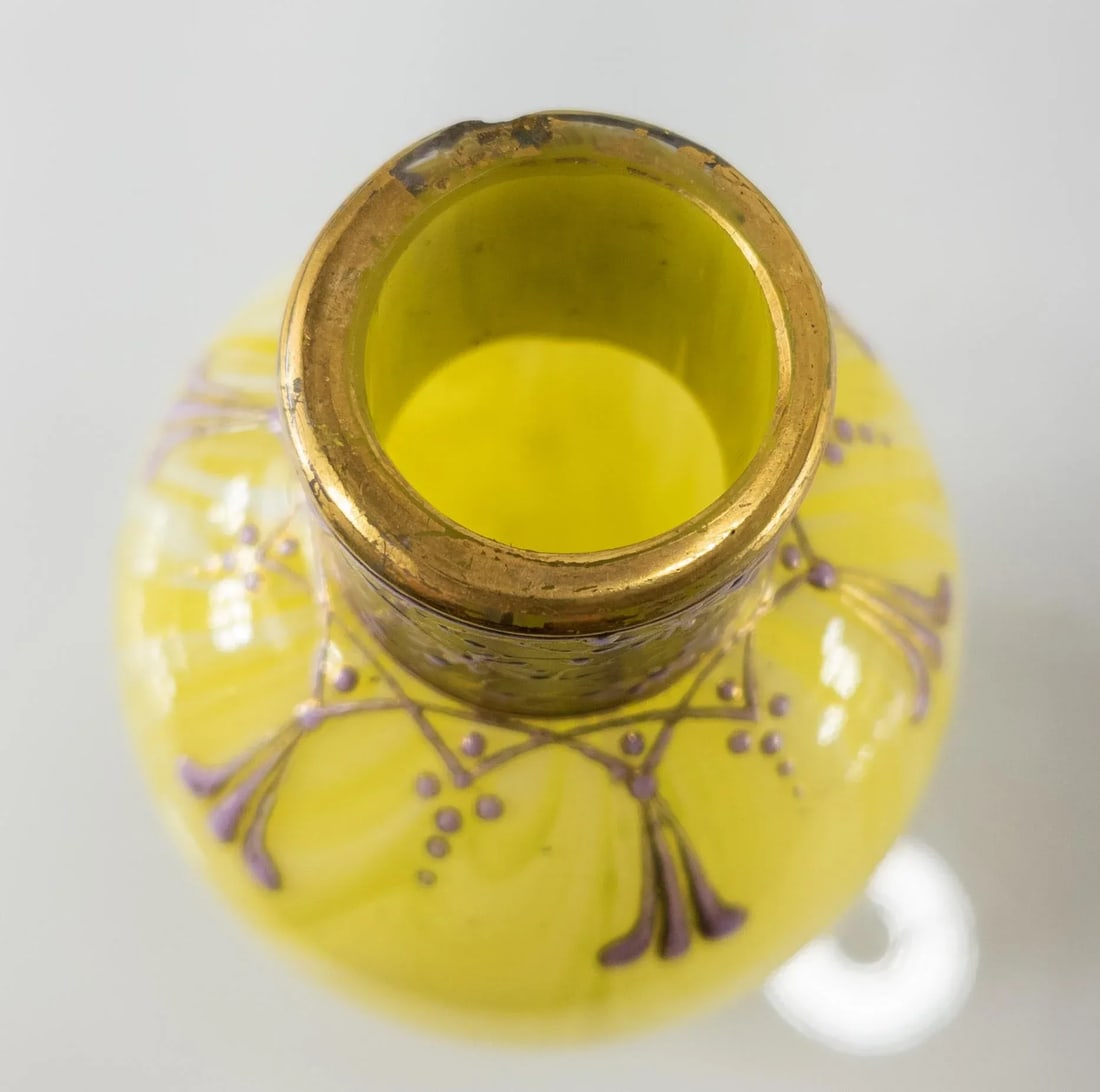 Art Nouveau Enameled Glass Moser-Style Vase - 9
