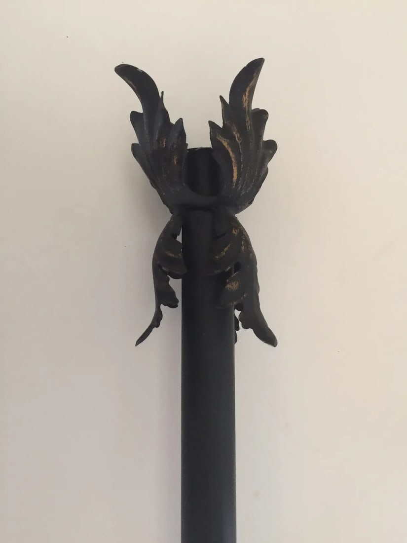 Vintage Mid 20th Century Spanish Wrought Iron Candlesticks - a Pair - 2