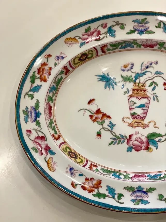 Vintage Serving Platter With Floral Pattern - 2