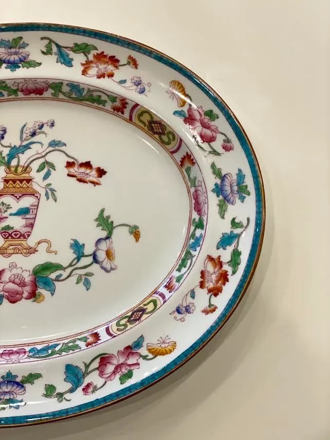 Vintage Serving Platter With Floral Pattern - 4