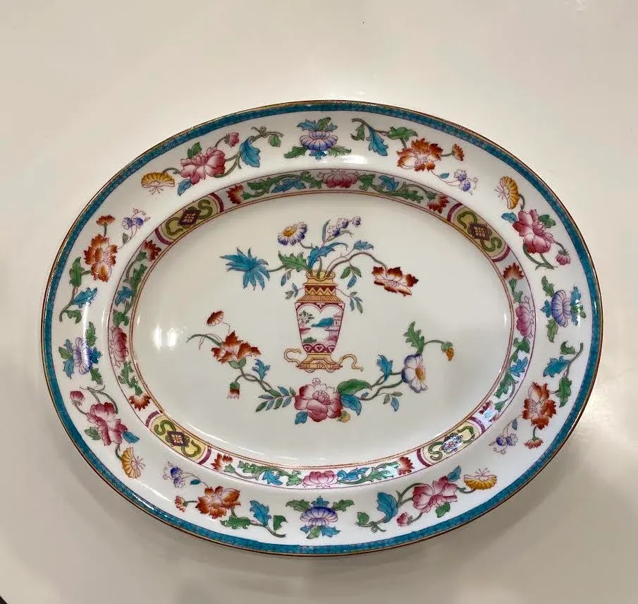 Vintage Serving Platter With Floral Pattern - 8