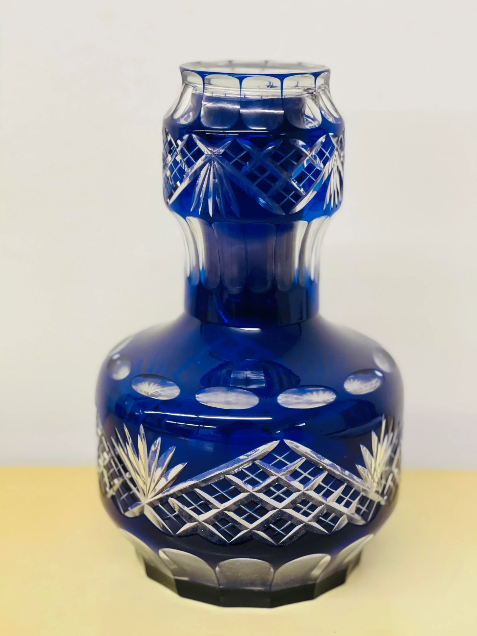 Vintage Mid-Century Hungarian Crystal Cobalt Blue Decanter & Glass Set - 2 Pieces - 11