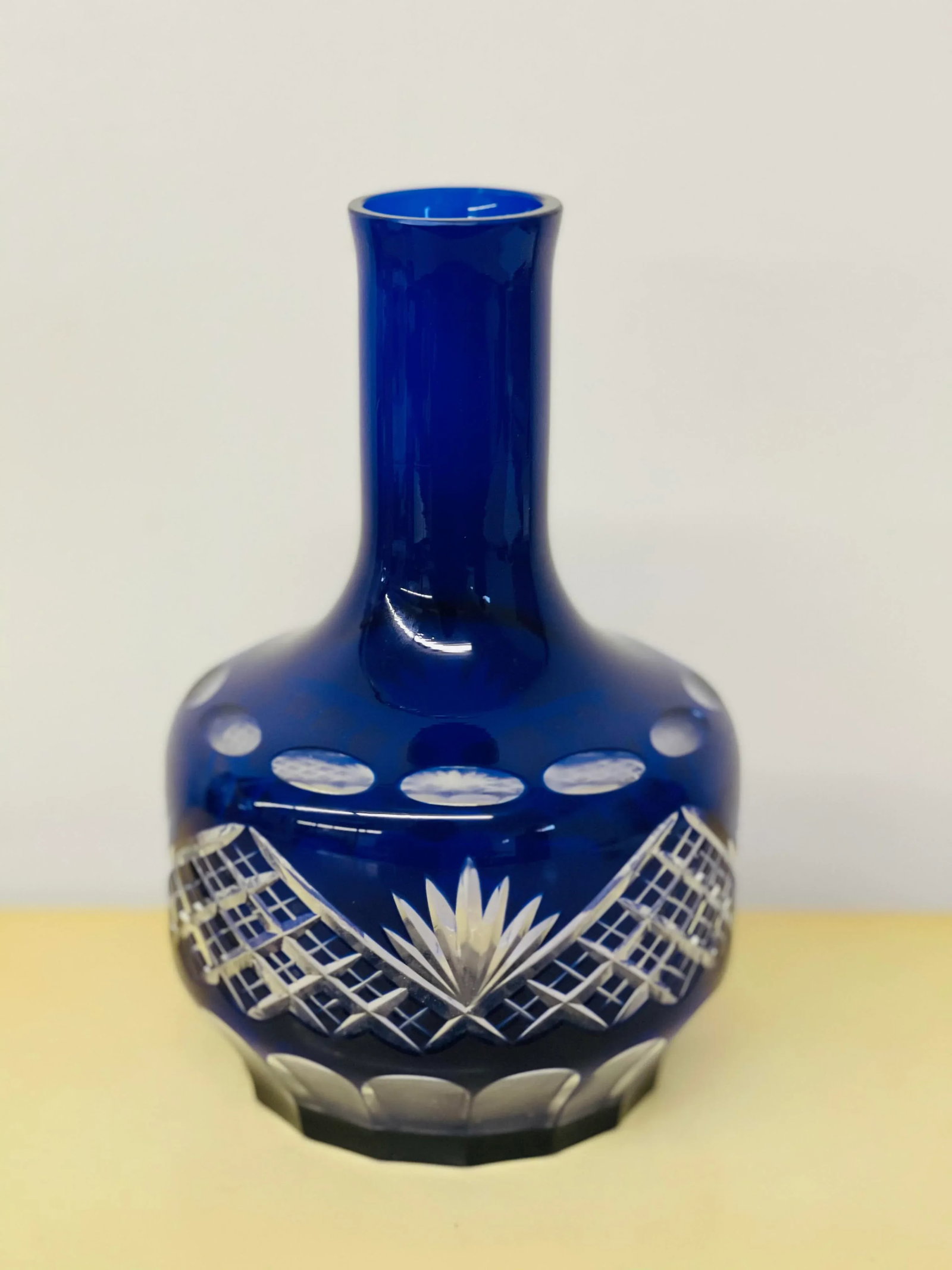 Vintage Mid-Century Hungarian Crystal Cobalt Blue Decanter & Glass Set - 2 Pieces - 7