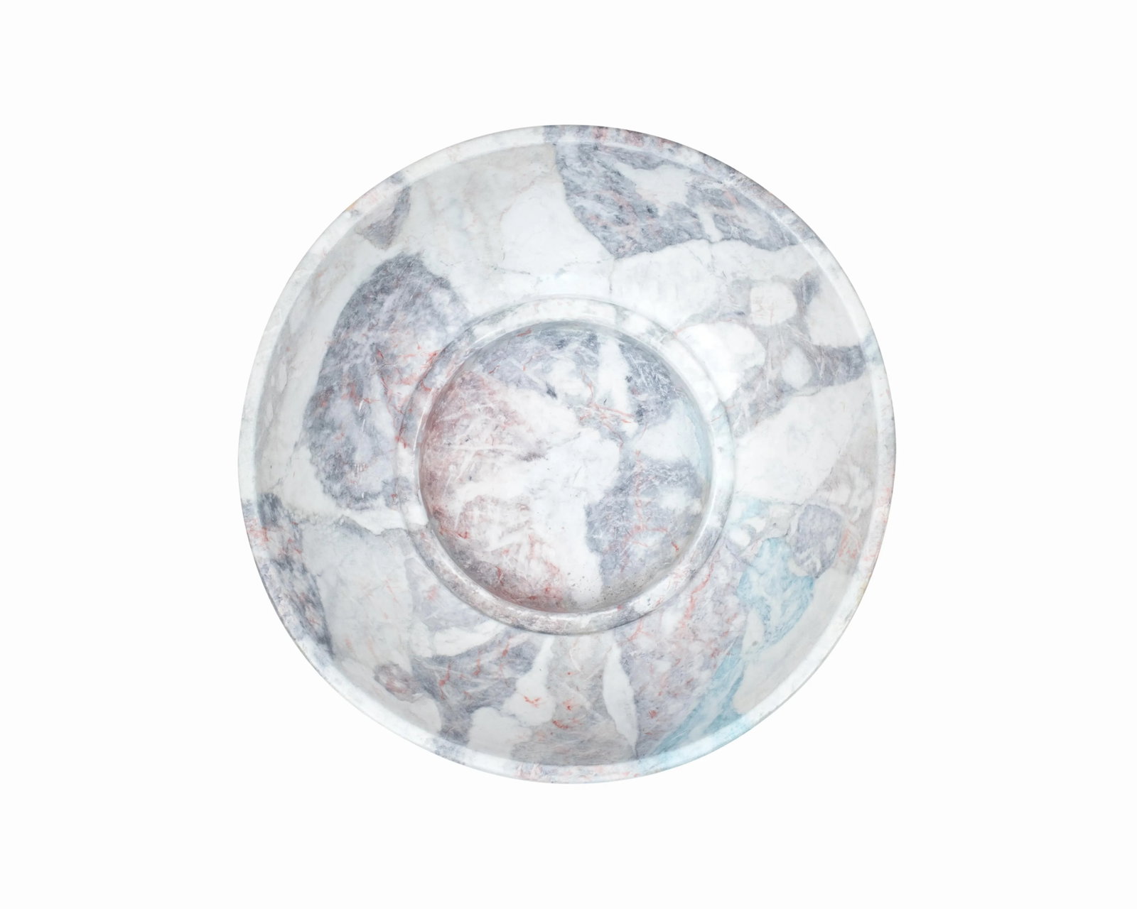 Large Decorative "Marbled" Ceramic Bowl - 6