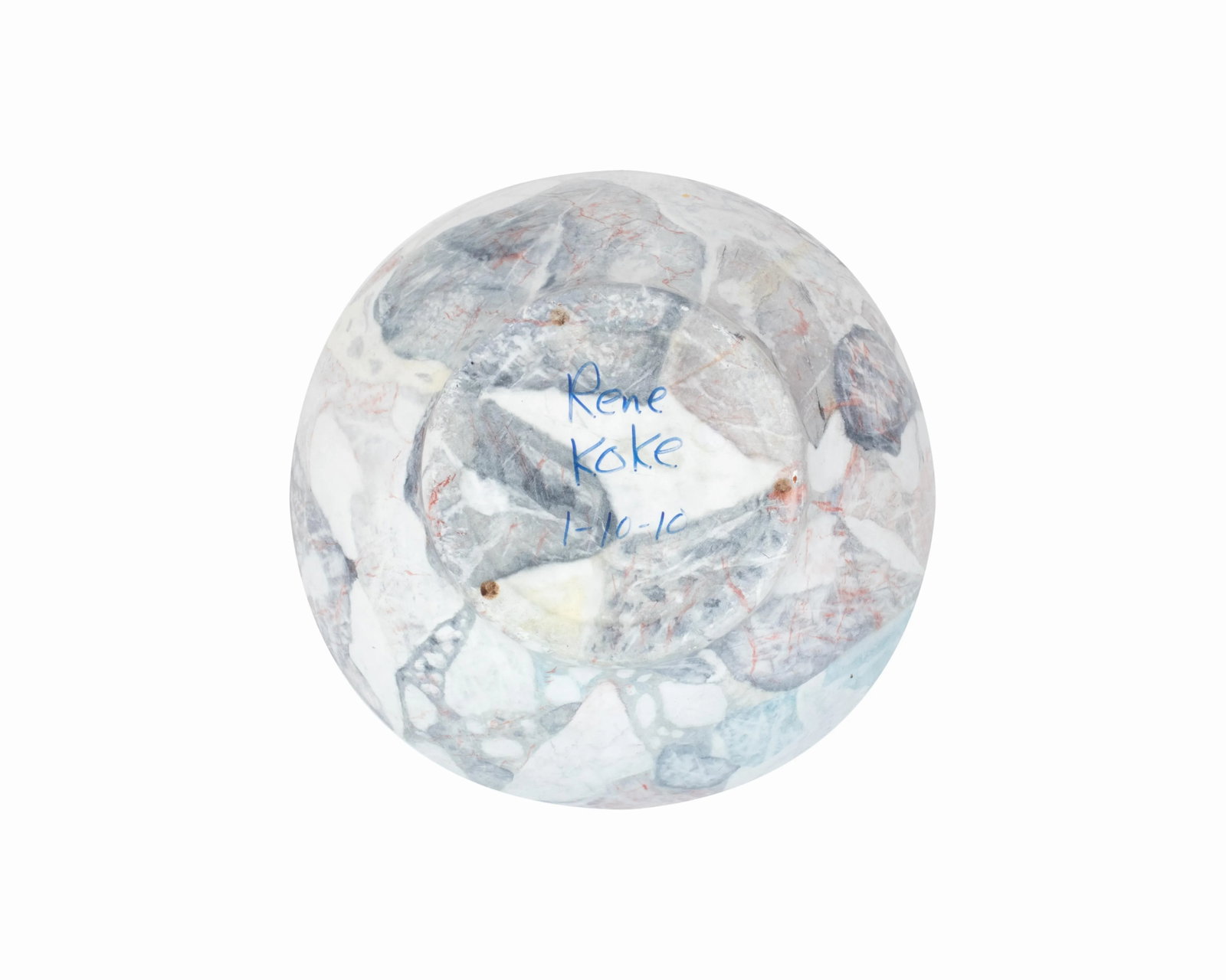 Large Decorative "Marbled" Ceramic Bowl - 7