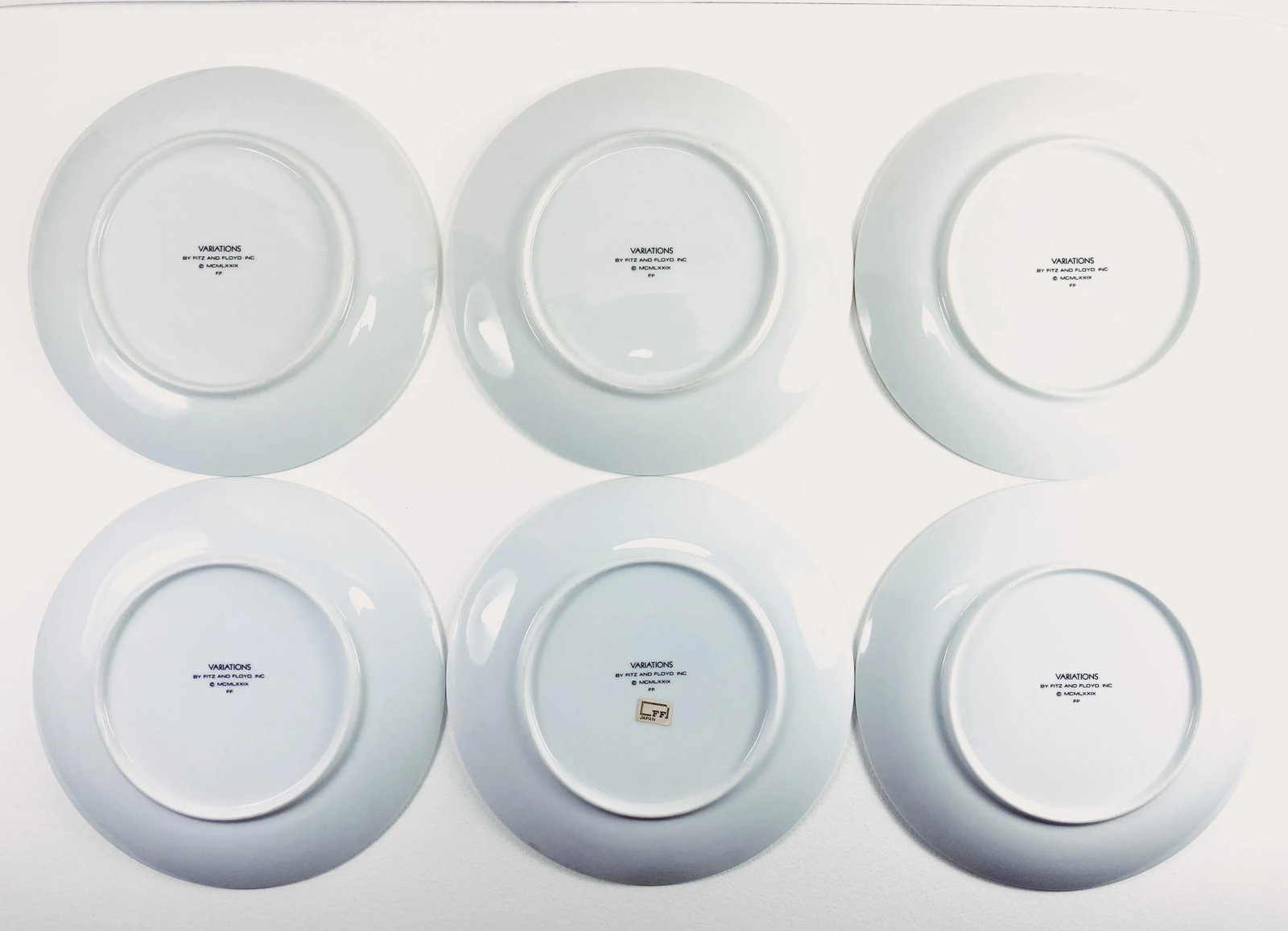 Vintage 1970s Flower Motif Plates by Fitz and Floyd - Set of 6 - 2