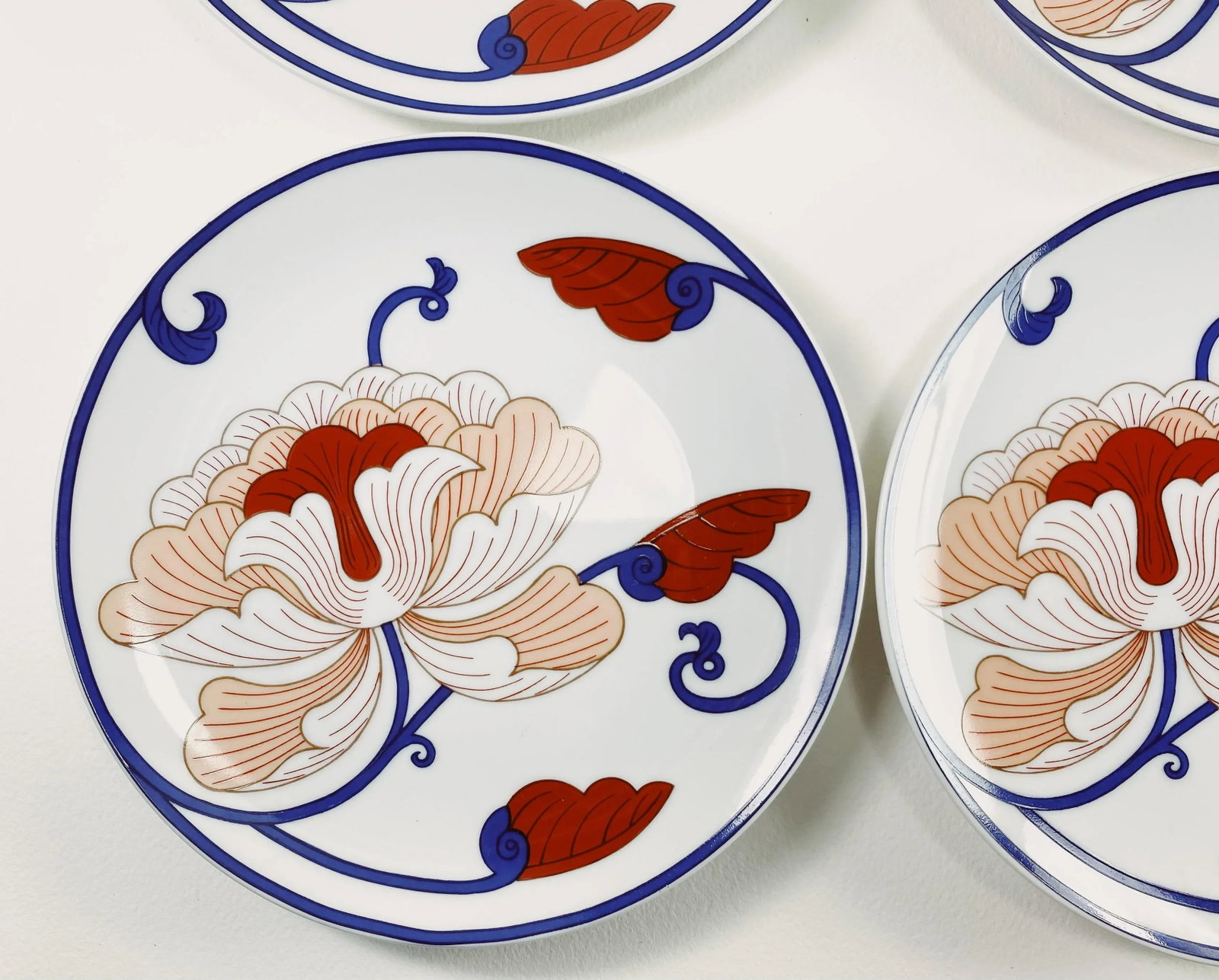 Vintage 1970s Flower Motif Plates by Fitz and Floyd - Set of 6 - 3