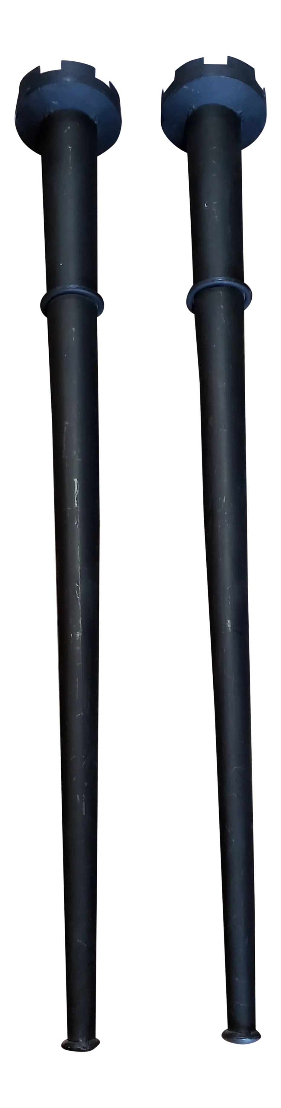 Large 57 in Tall....1950s Black Metal Torchiere Wall Mount Candle Sconces - a Pair (1 of 8)