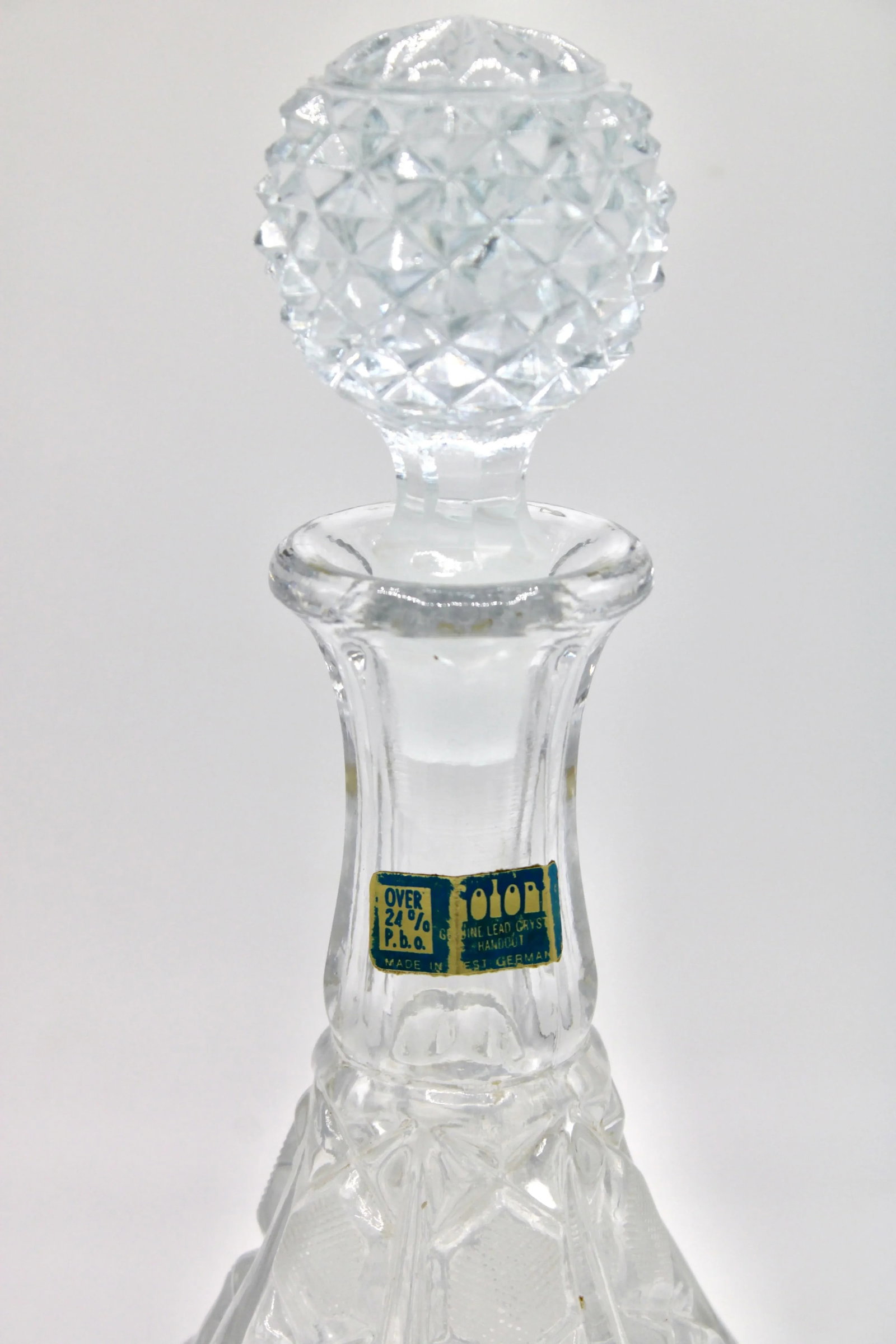 Mid Century West Germany Lead Crystal Decanter - 11