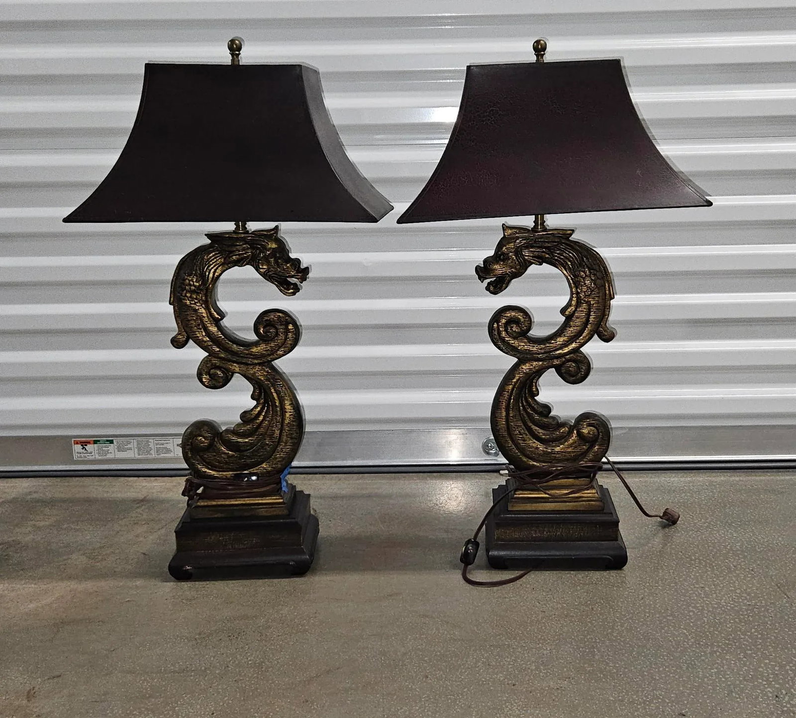 Dragon / Serpent Lamps - a Pair - 3