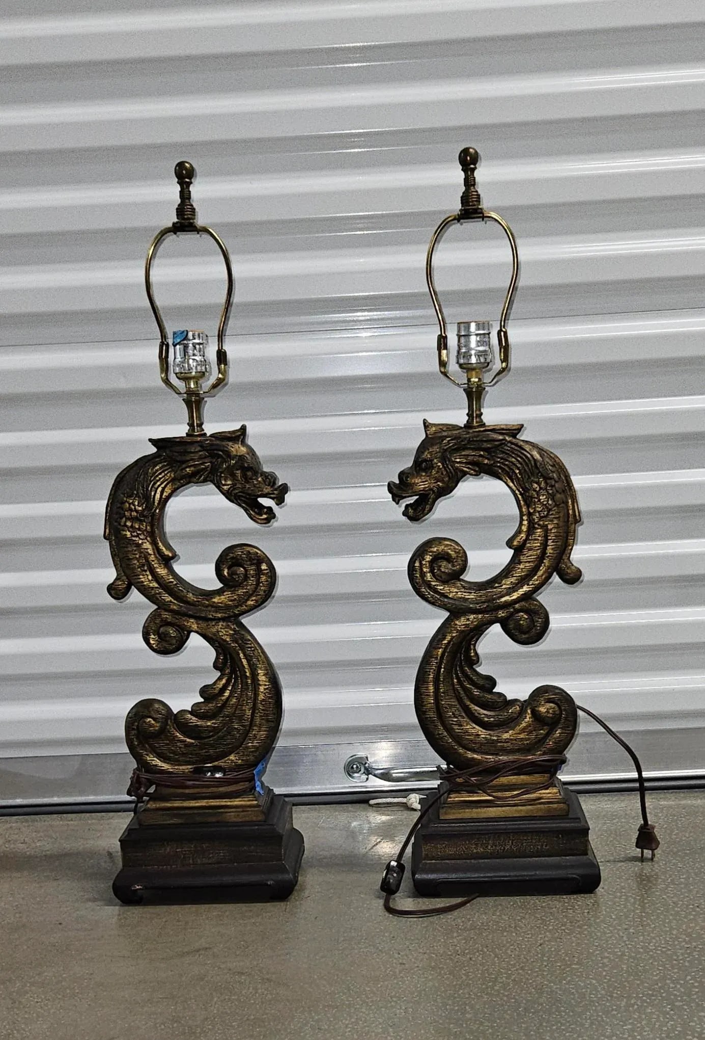 Dragon / Serpent Lamps - a Pair - 5