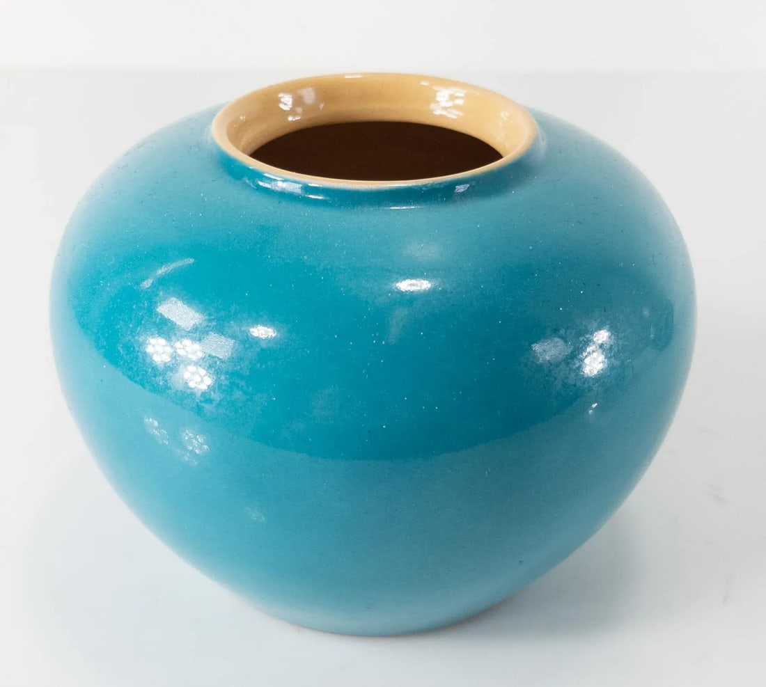 Chinese Turquoise Enamel Ginger Jar - 8