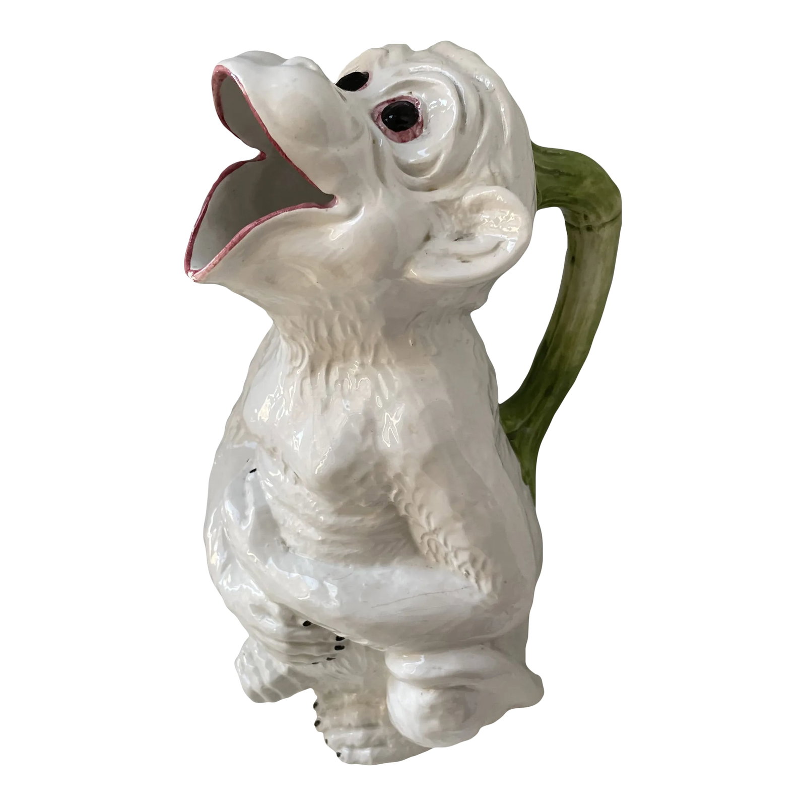 Vintage Italian Ceramic Monkey Pitcher: Who couldn't love this face? This hilarious pitcher will bring laughter to any meal or party!! They'd pitchers from the 60's are very rare to find! Condition: Alterations: Original Condition