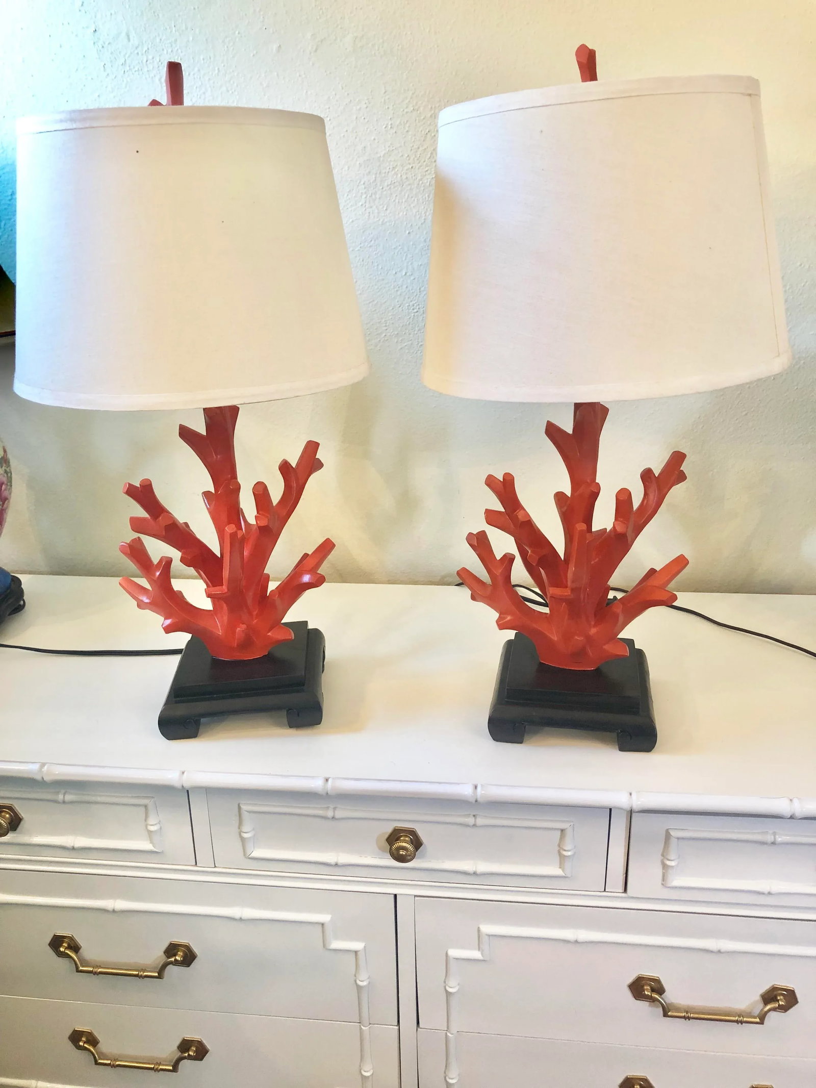 Mid-Century Faux Coral Lamps - A Pair - 10