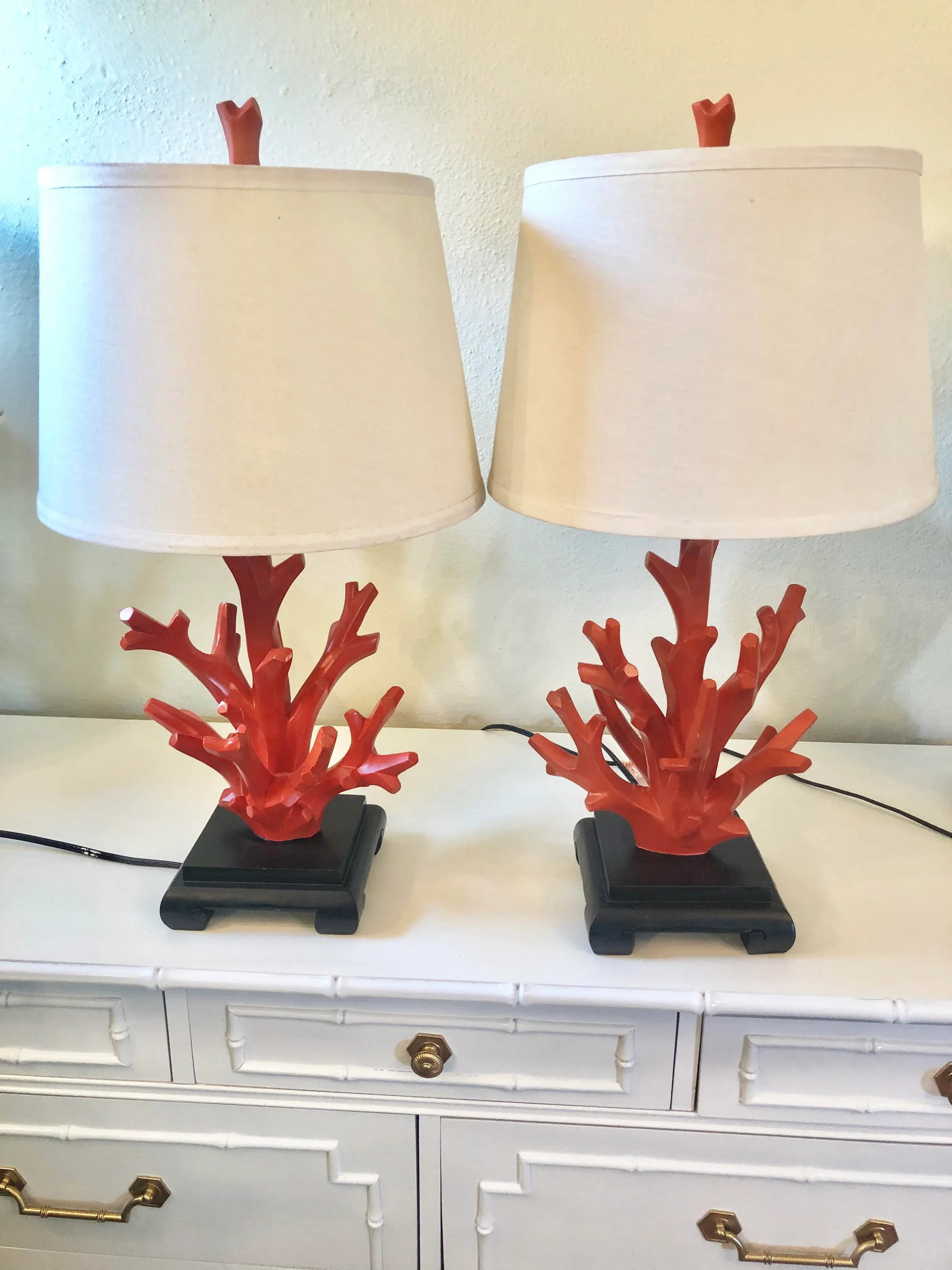 Mid-Century Faux Coral Lamps - A Pair - 12