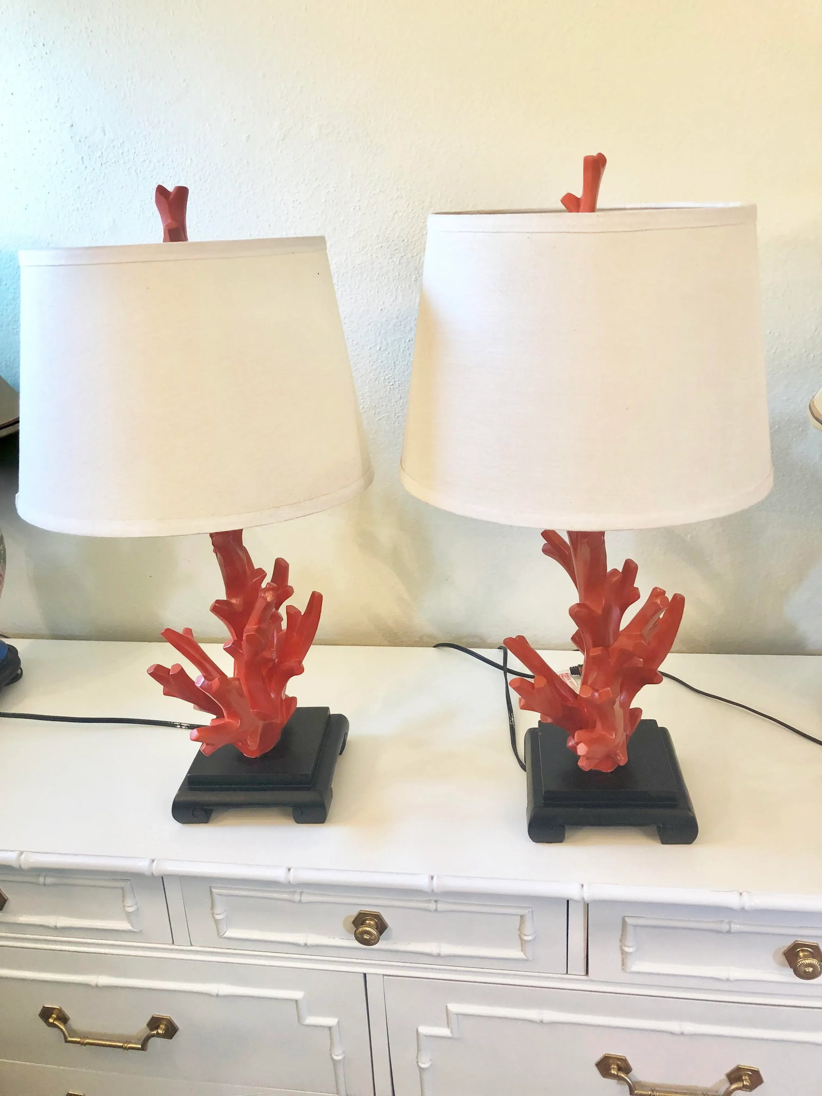 Mid-Century Faux Coral Lamps - A Pair - 13