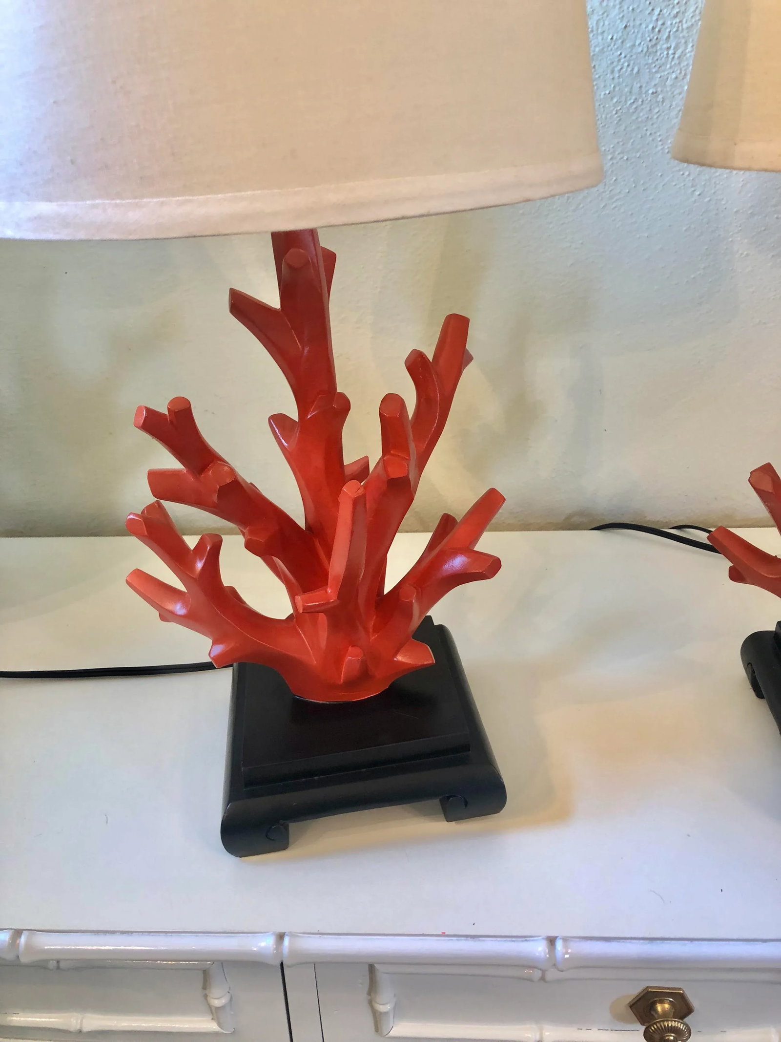 Mid-Century Faux Coral Lamps - A Pair - 5