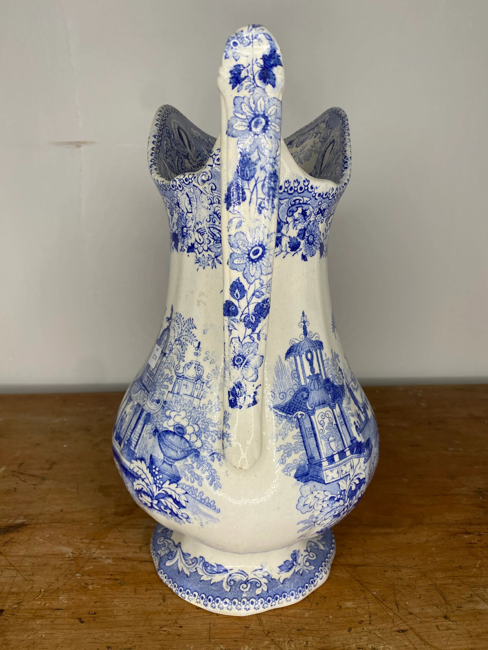 19th Century English Blue and White Staffordshire Pitcher - 5