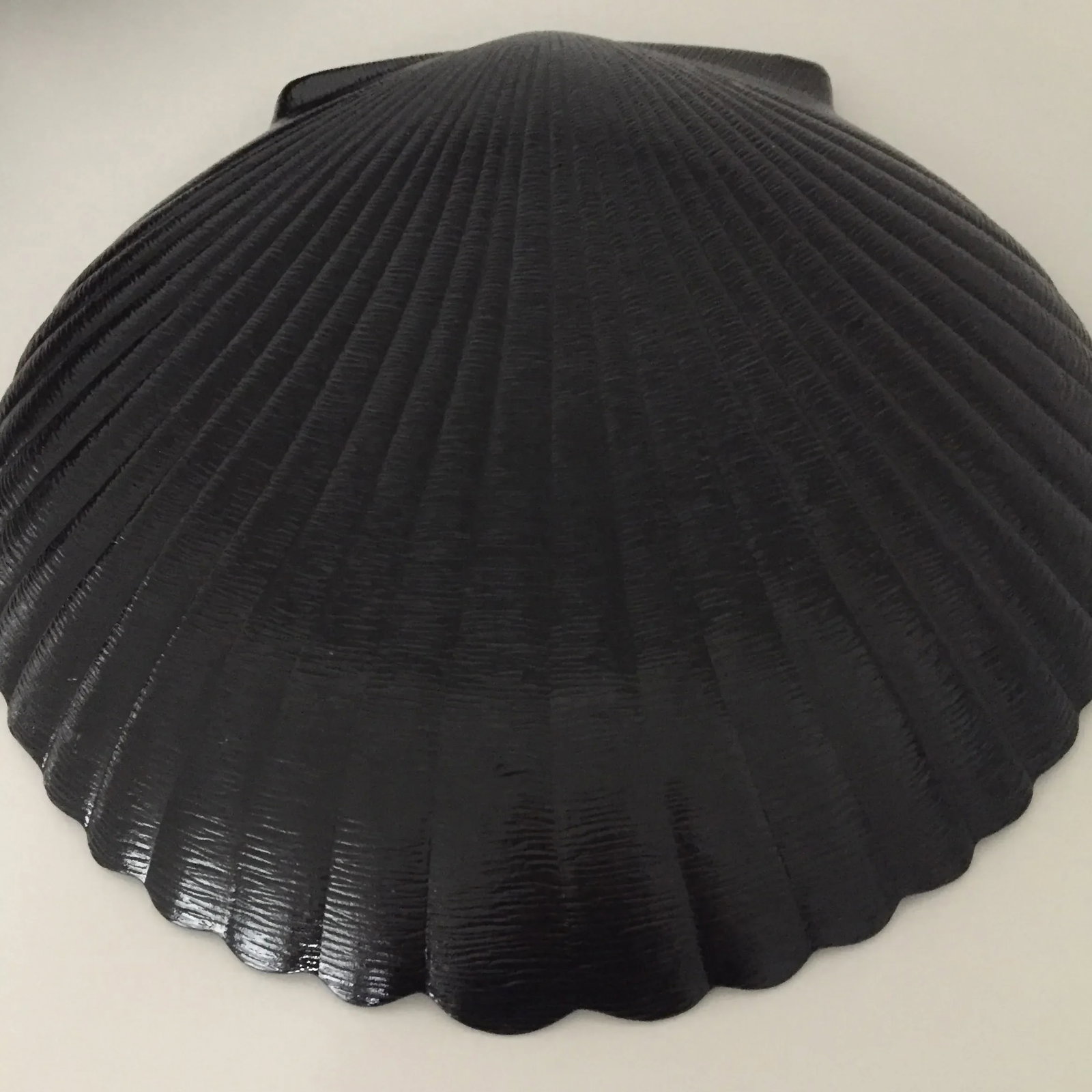 70s Arcoroc French Deco Jet Black Glass Clamshell Dinnerware Set- 24 Pieces - 7