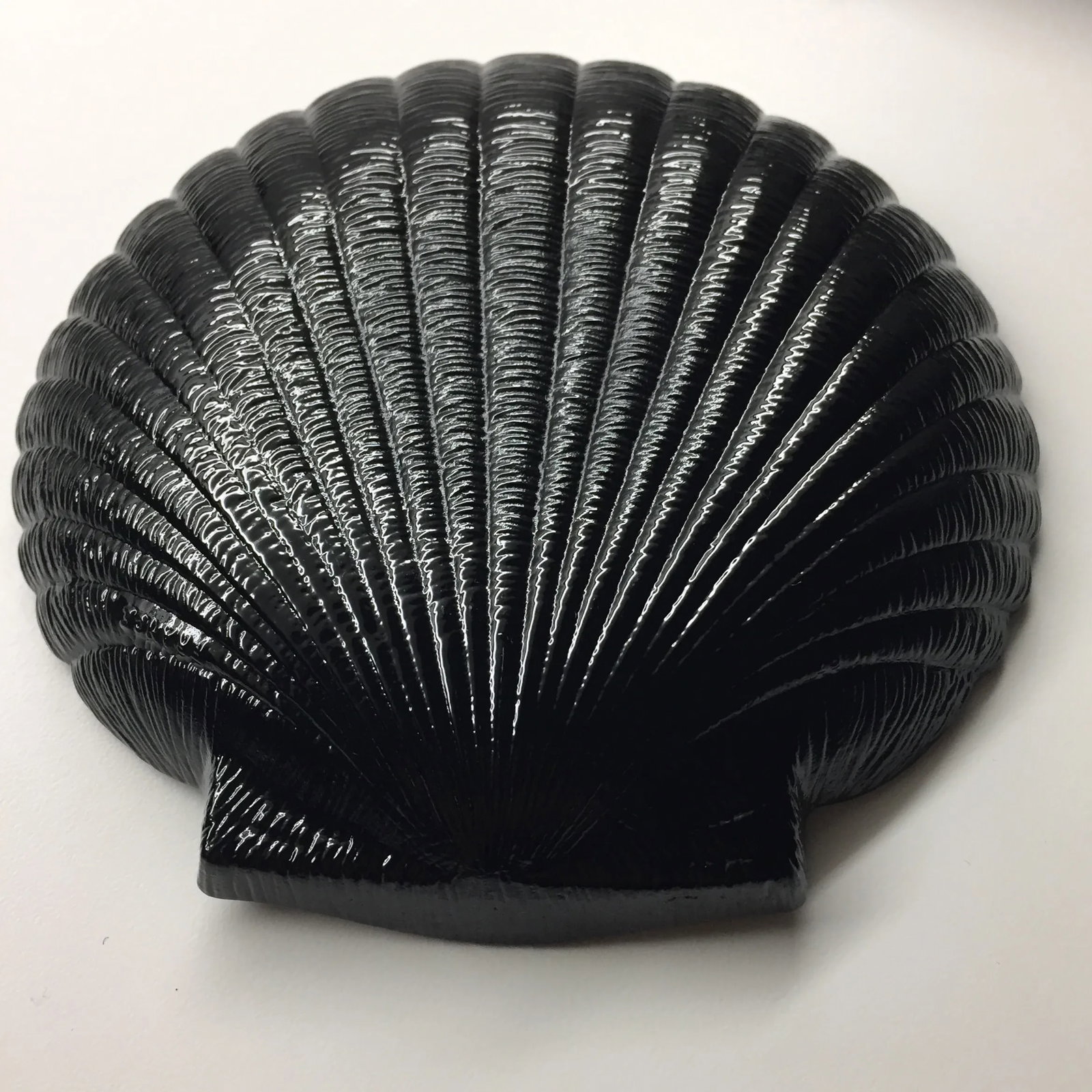 70s Arcoroc French Deco Jet Black Glass Clamshell Dinnerware Set- 24 Pieces - 8