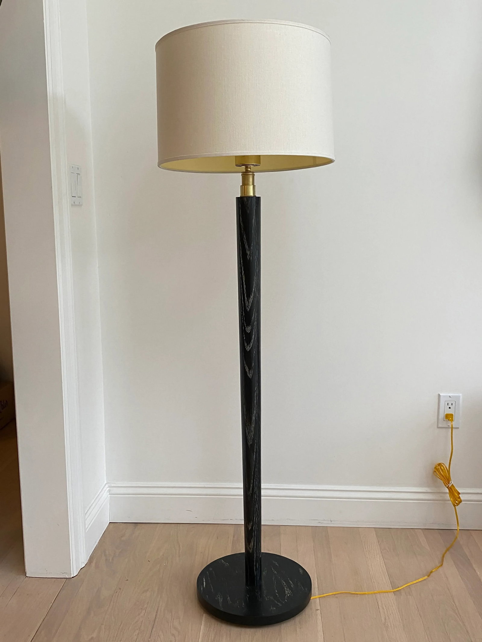 1940s Mid-Century Modern Ebonized Cerused Oak Floor Lamp - 10