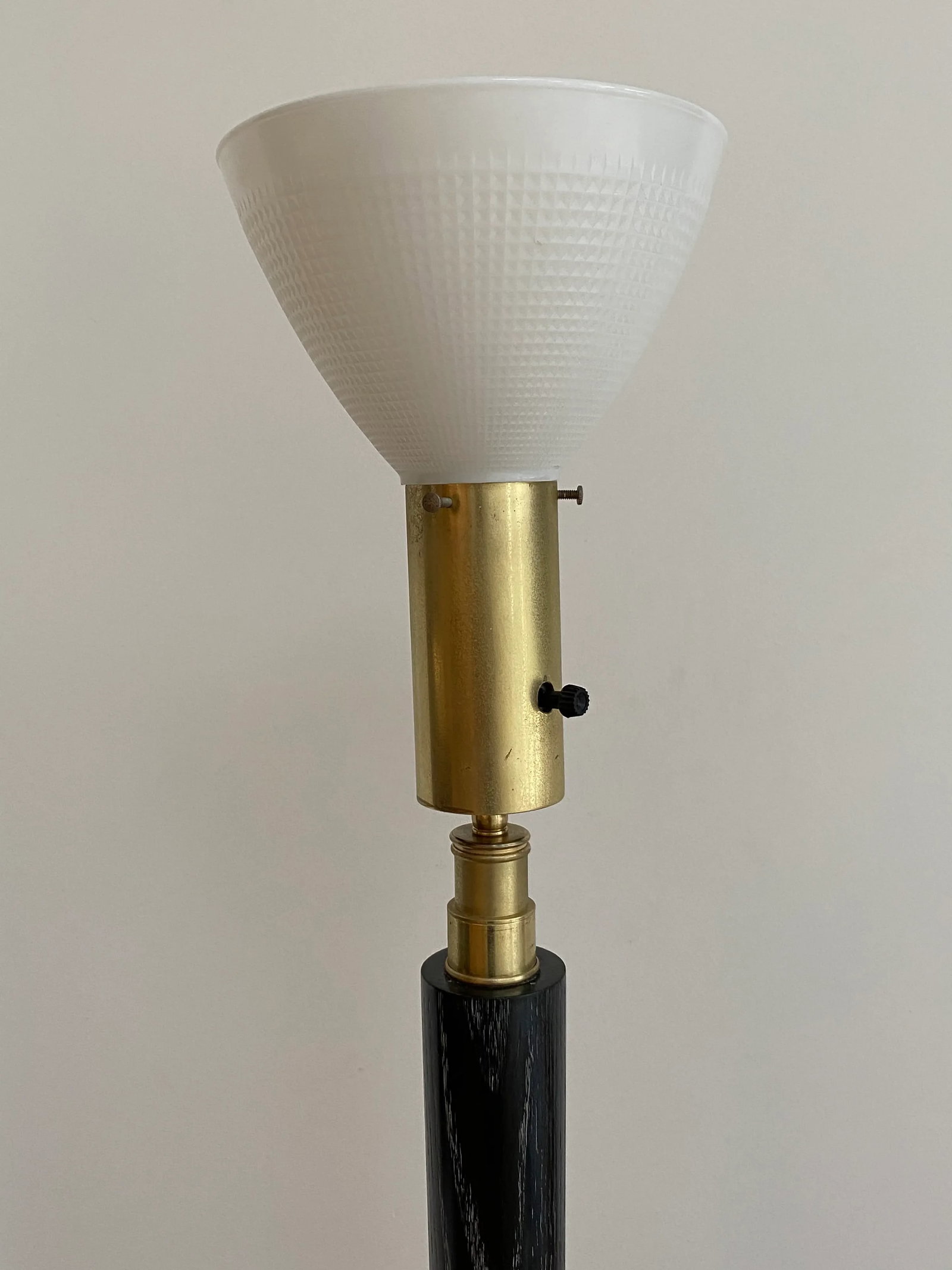 1940s Mid-Century Modern Ebonized Cerused Oak Floor Lamp - 7
