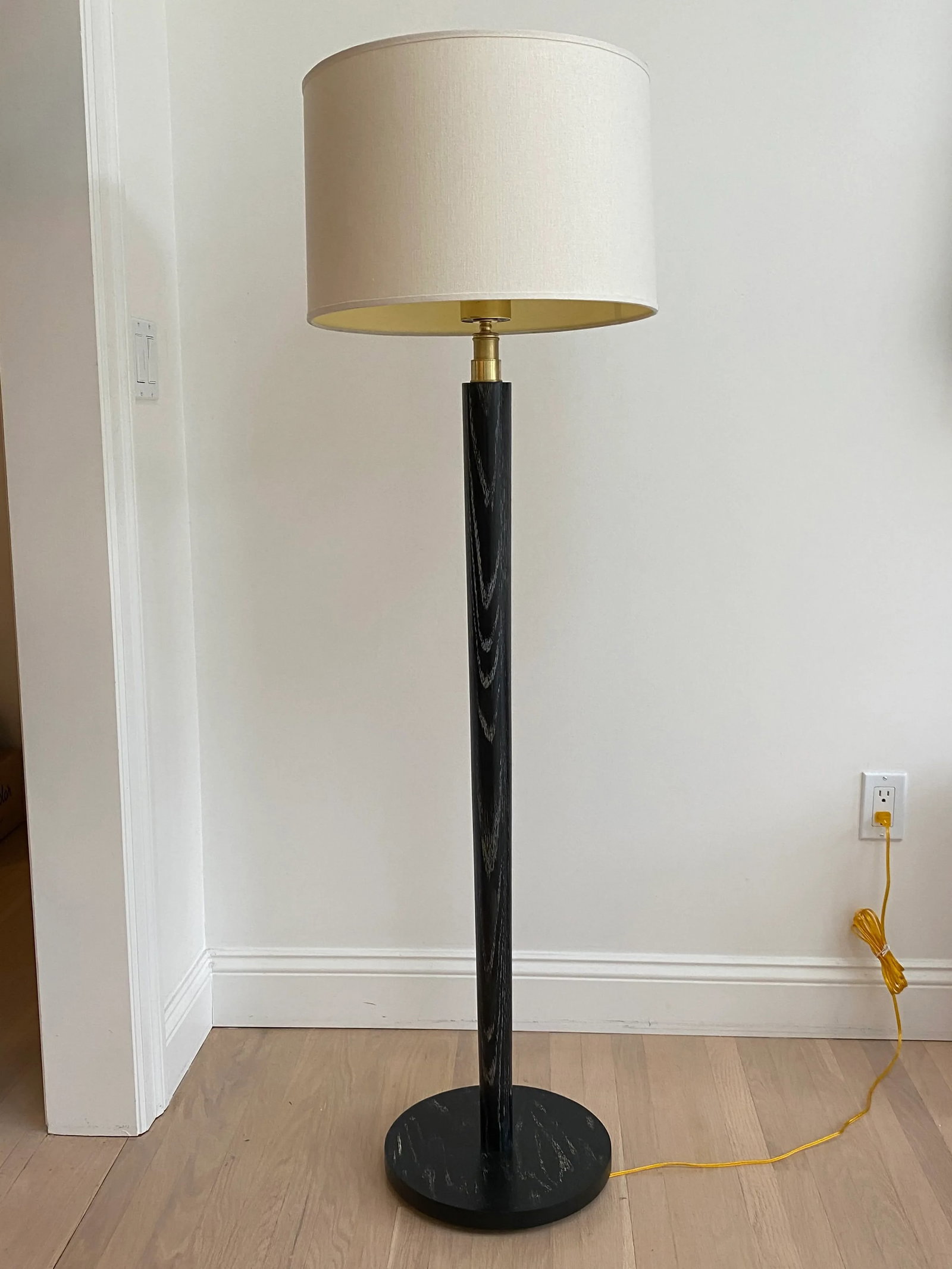 1940s Mid-Century Modern Ebonized Cerused Oak Floor Lamp - 9