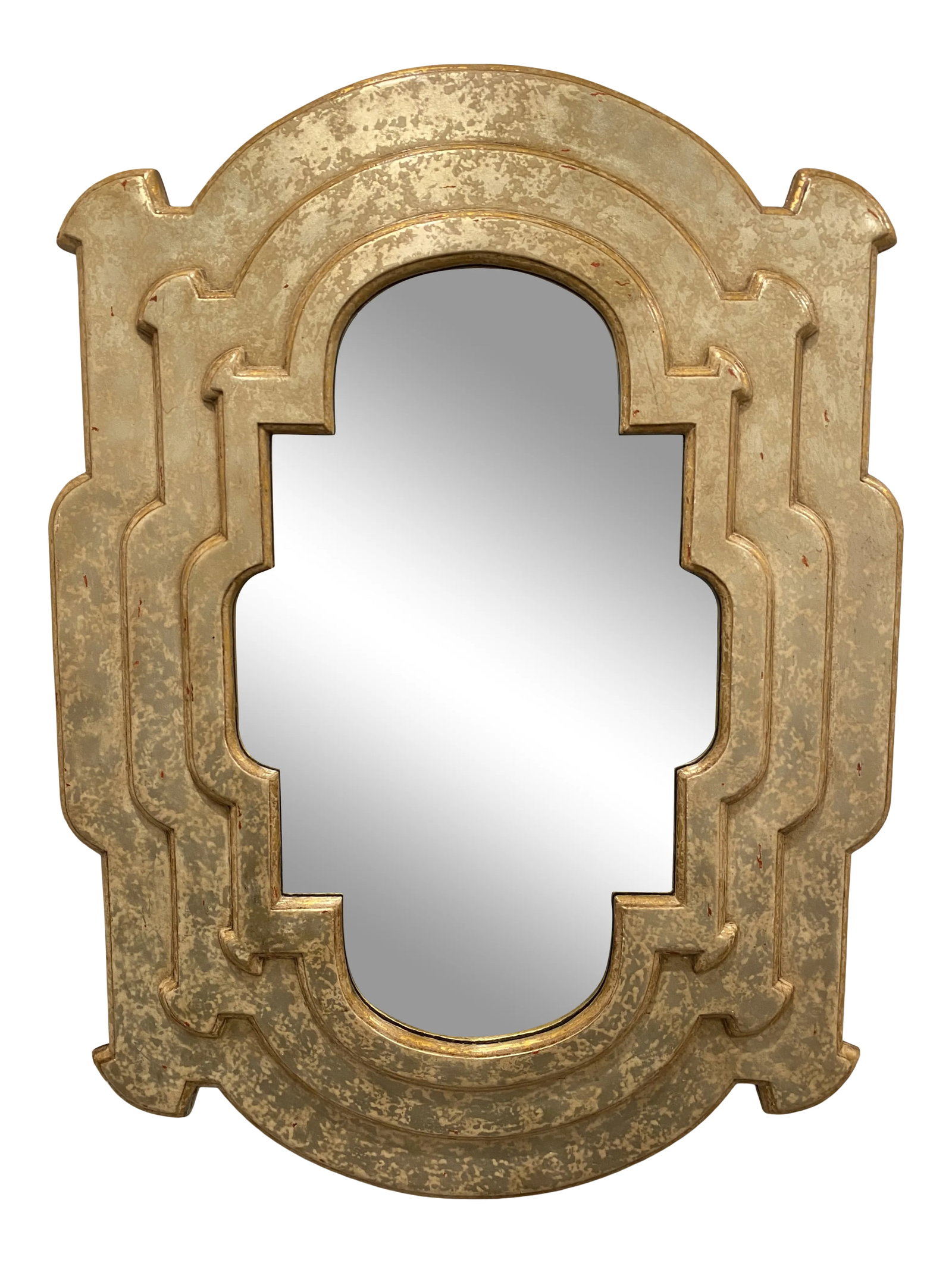 Distressed Gold Finish Sculptural Wall Mirror (1 of 6)