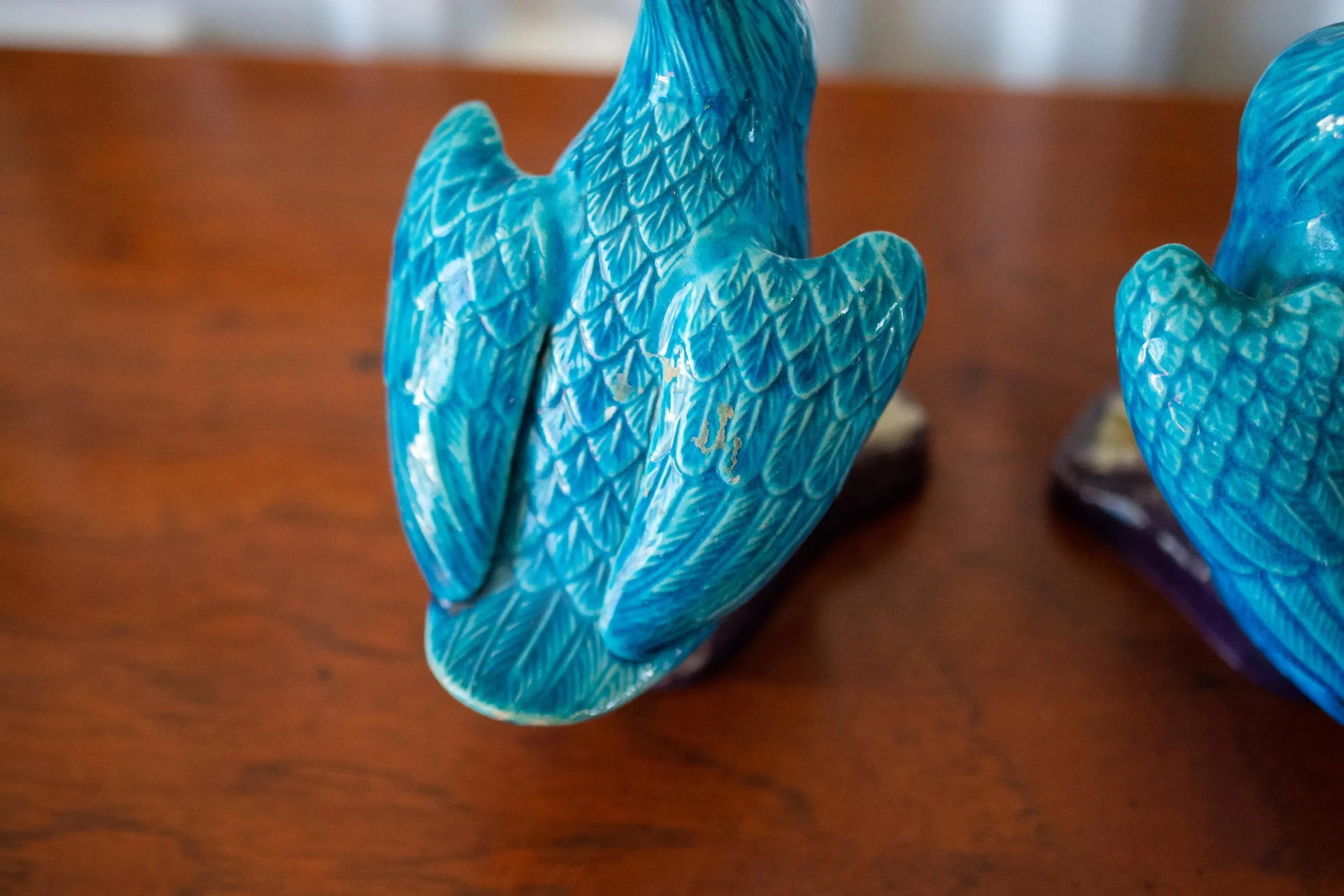 1960s Mid-Century Chinese Ceramic Turquoise Ducks - a Pair - 2