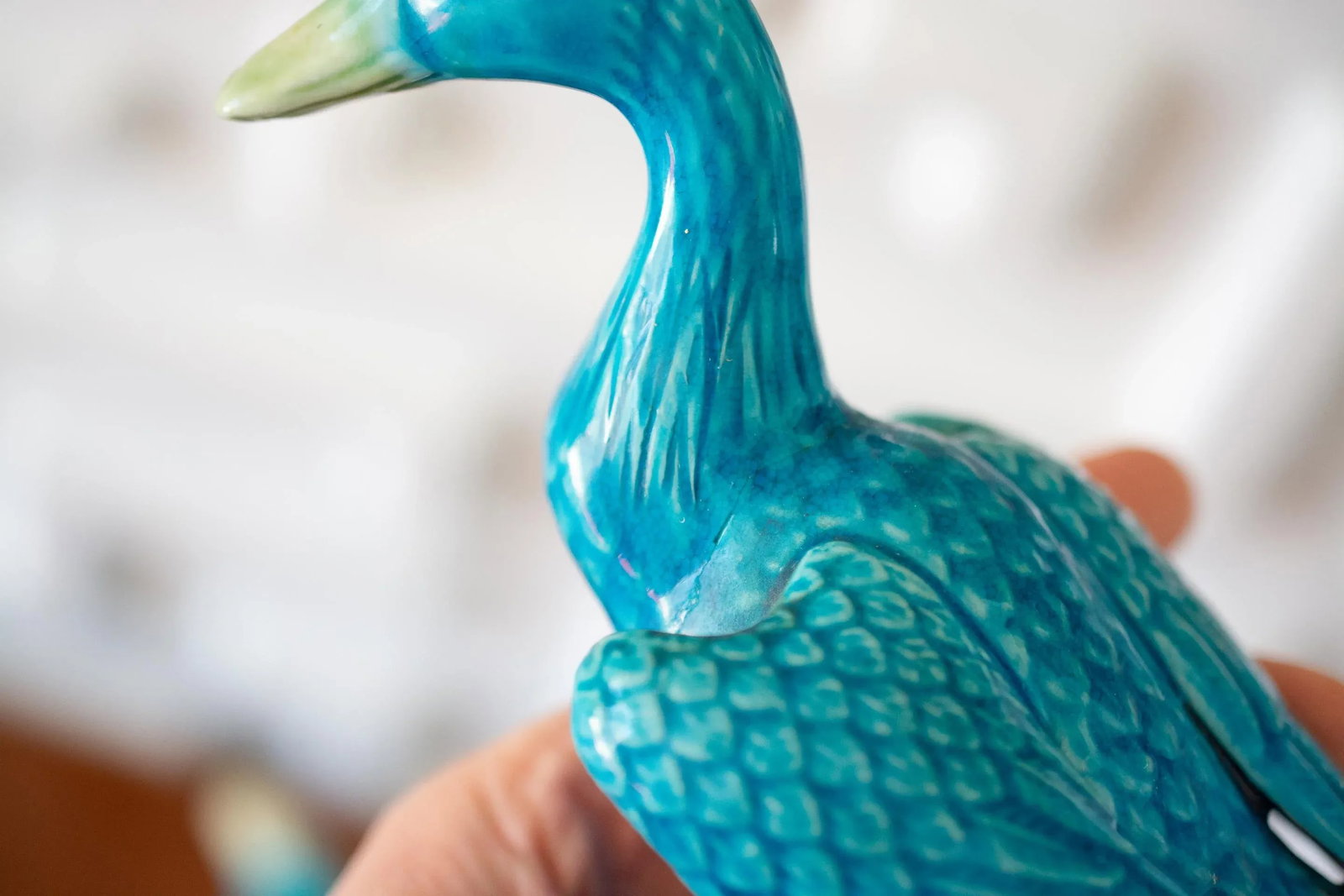 1960s Mid-Century Chinese Ceramic Turquoise Ducks - a Pair - 6
