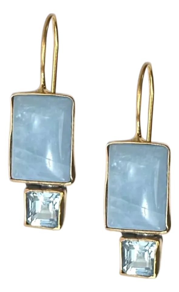 Aquamarine Blue Topaz Earring: Aquamarine and Brazilian Blue topaz midi earring Condition: Imperfections: No Imperfections Condition Notes: New. Origin: United States Materials & Techniques: Aquamarine, Topaz Details: What