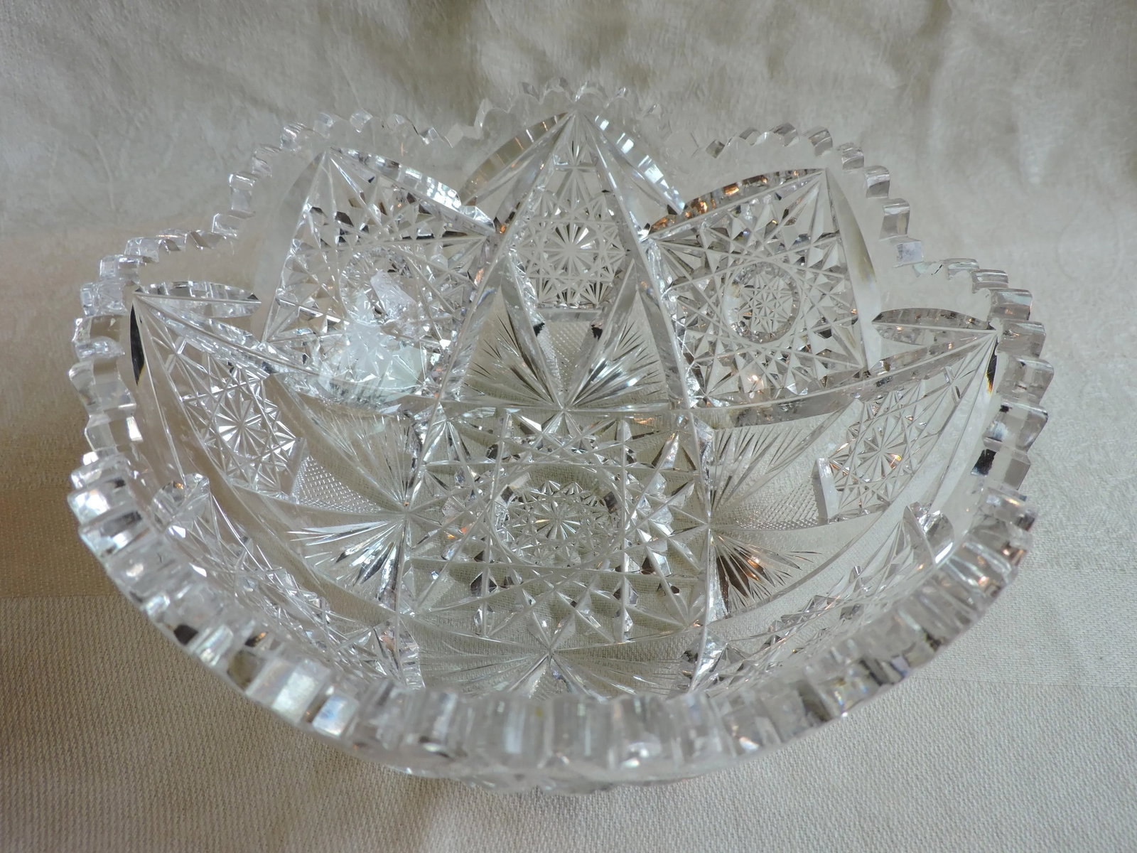 C 1853 J. Hoare & Co. American Brilliant Cut Glass Low Bowl - 12