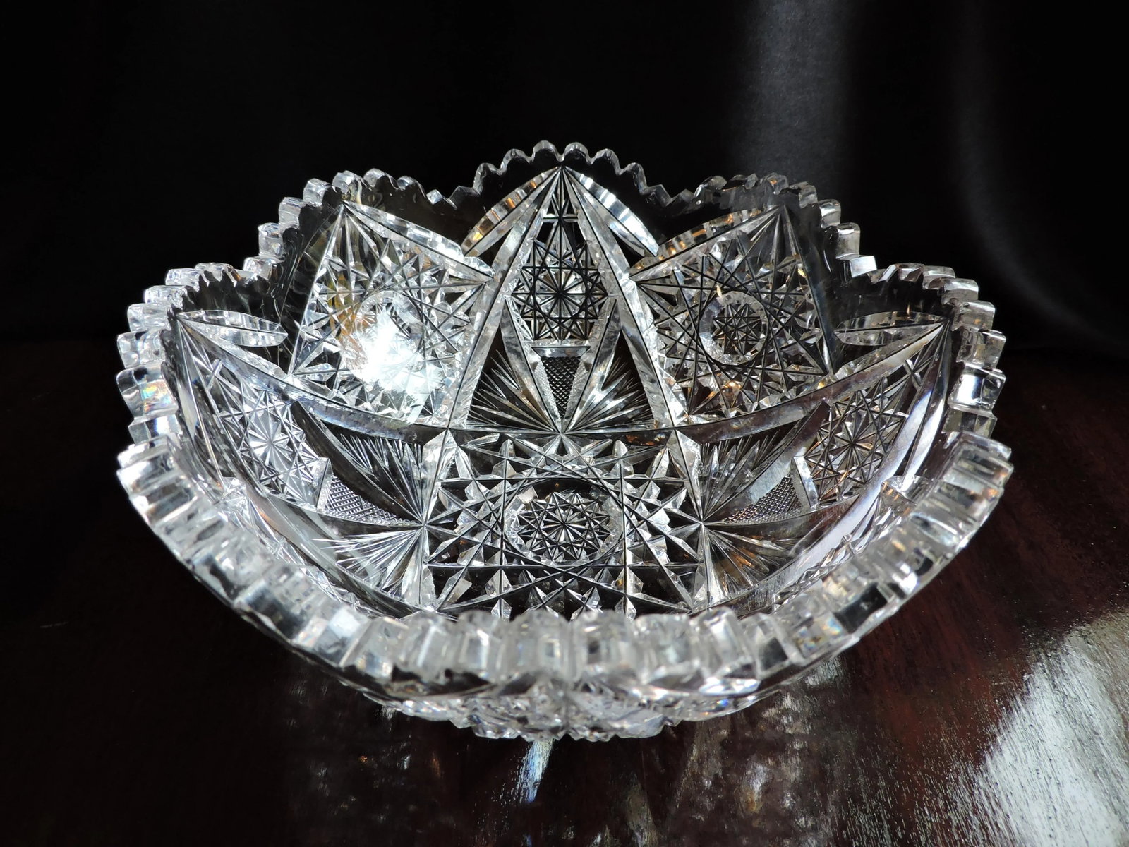 C 1853 J. Hoare & Co. American Brilliant Cut Glass Low Bowl - 2