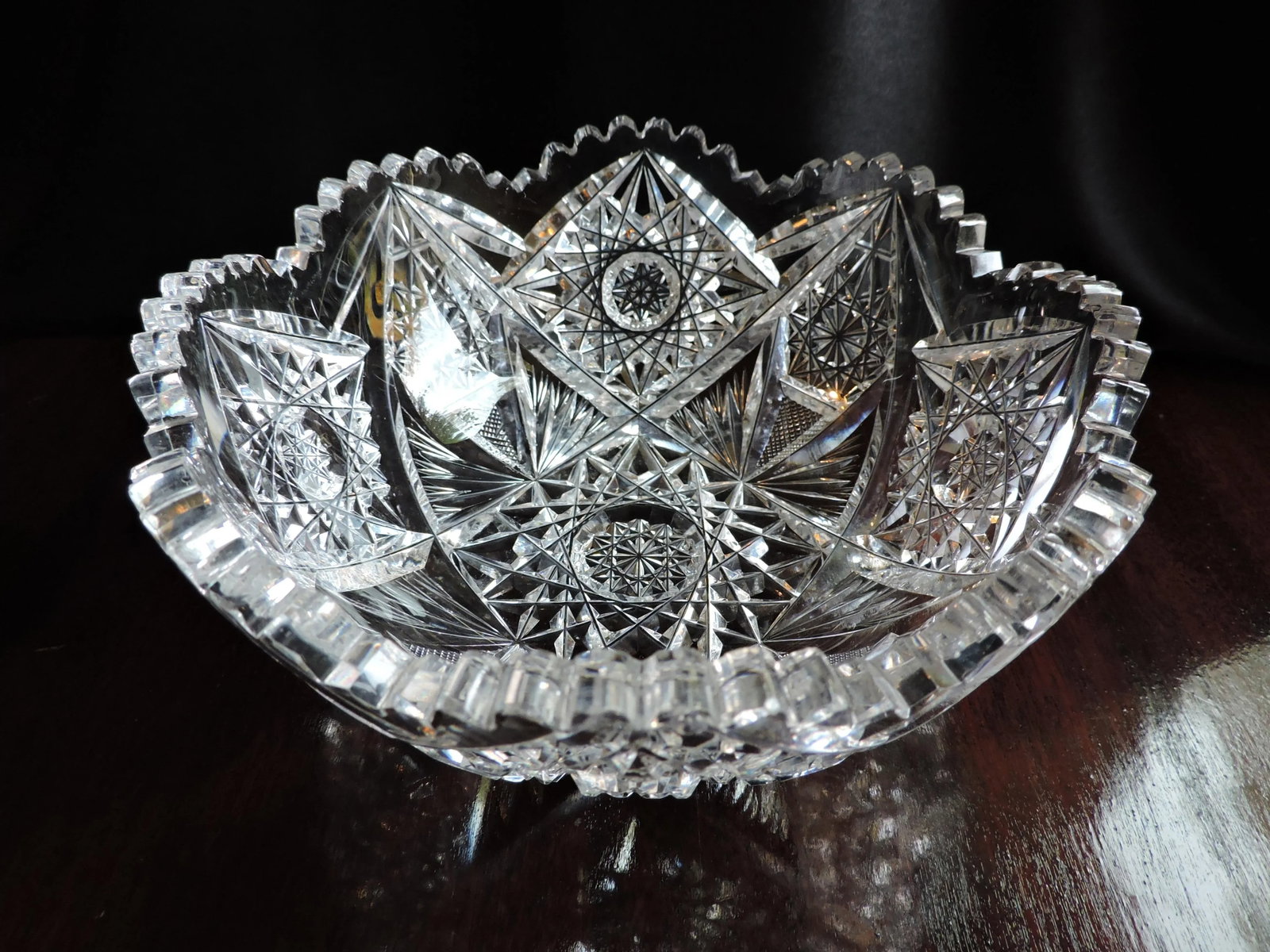 C 1853 J. Hoare & Co. American Brilliant Cut Glass Low Bowl - 3