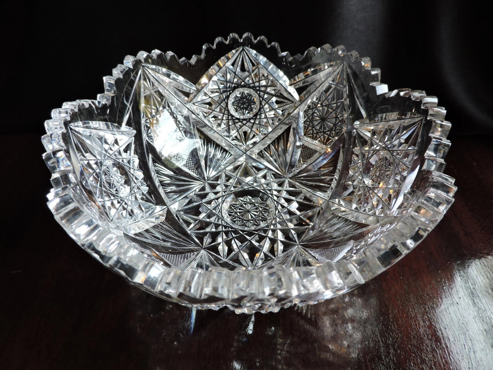 C 1853 J. Hoare & Co. American Brilliant Cut Glass Low Bowl - 5